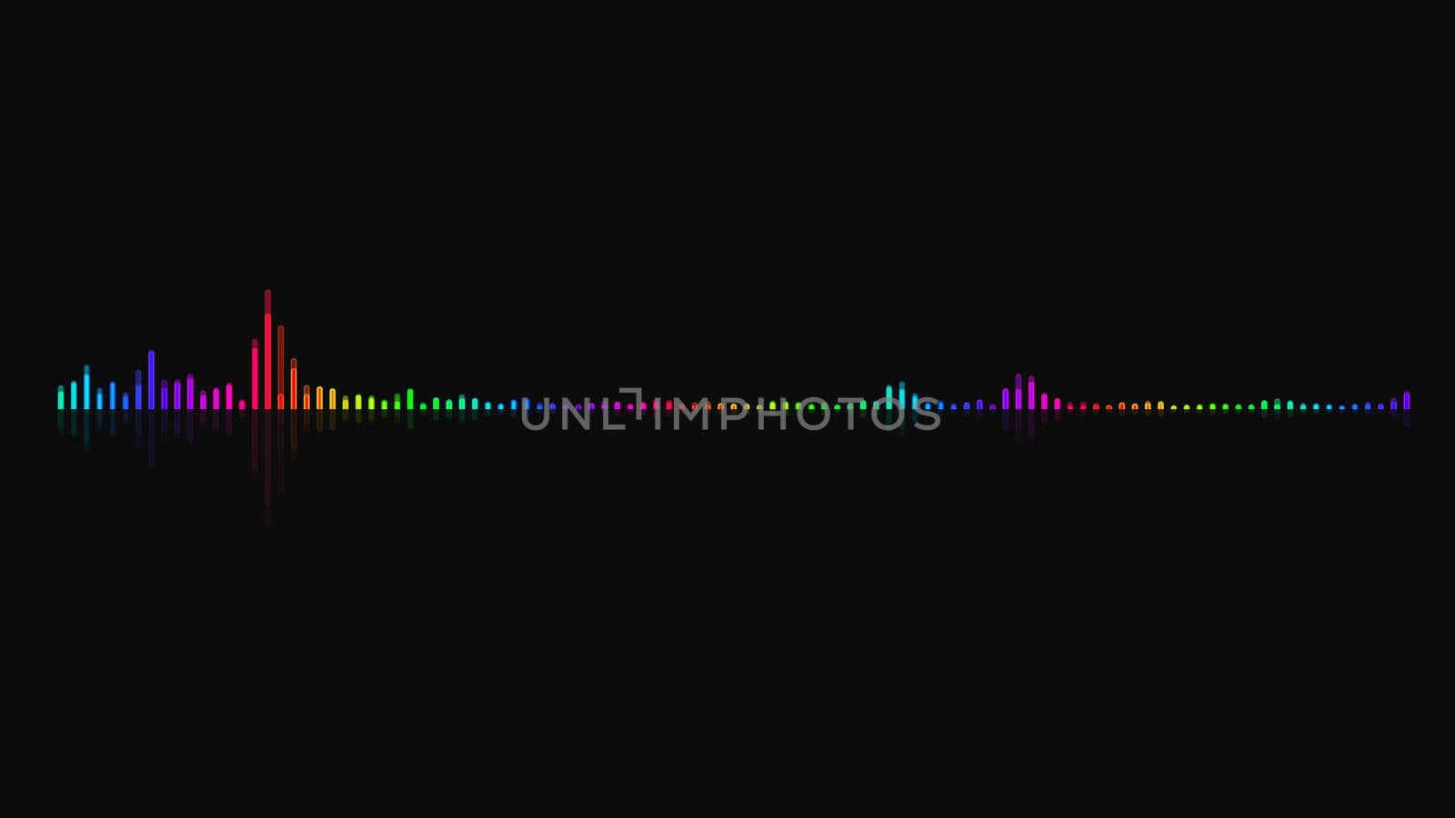 Audio equalizer background. Multicolor digital backdrop. 3d rendering