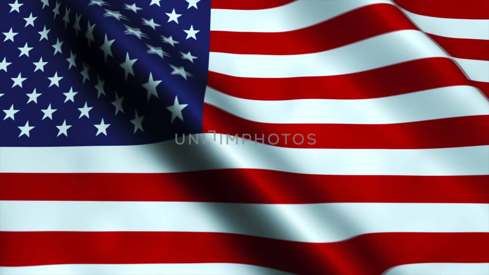 USA flag waving in the wind by nolimit046