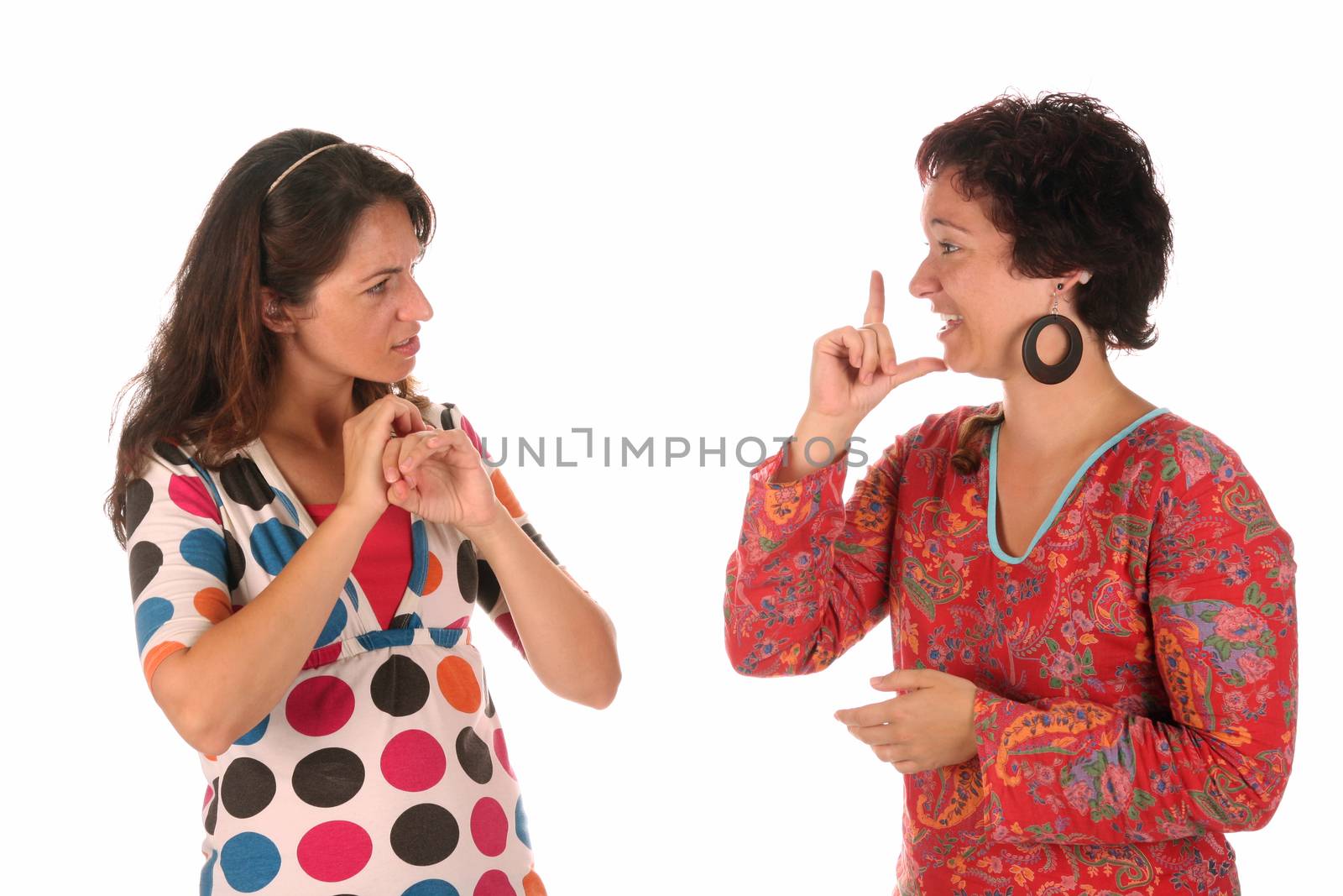 deaf persons hand demonstrating over a white background