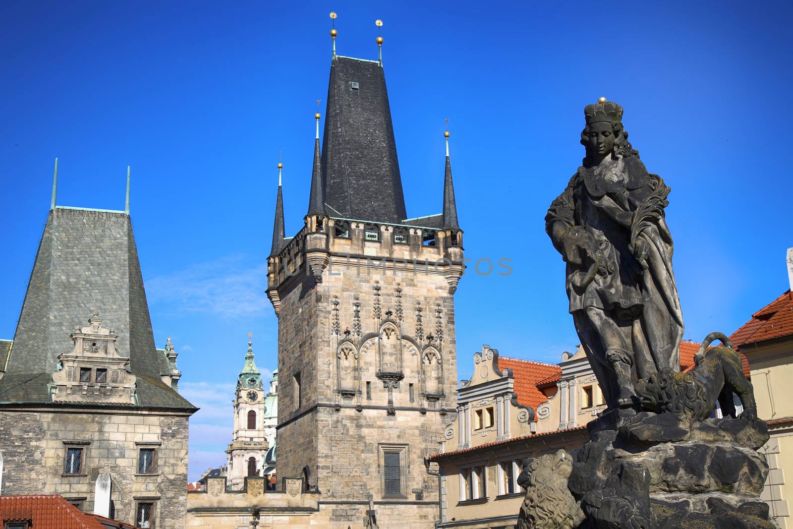 View of the Lesser Bridge Tower from the Charles Bridge (Karluv  by vladacanon