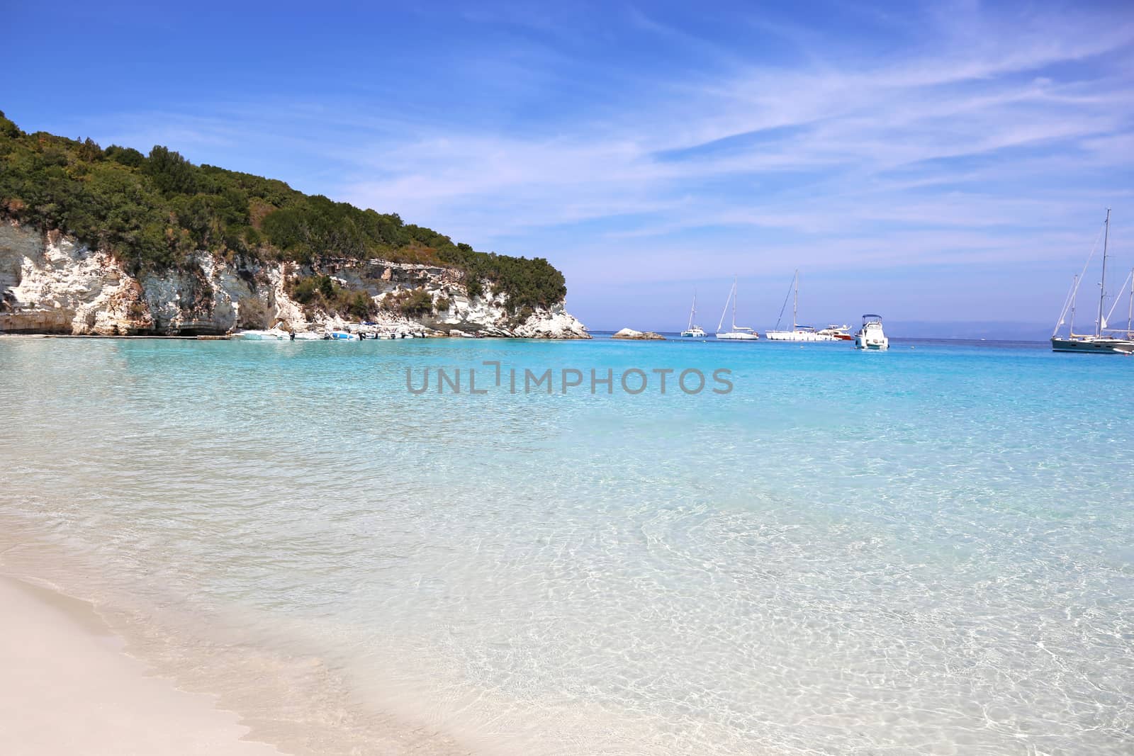 landscape of Antipaxos beach Ionian islands Greece