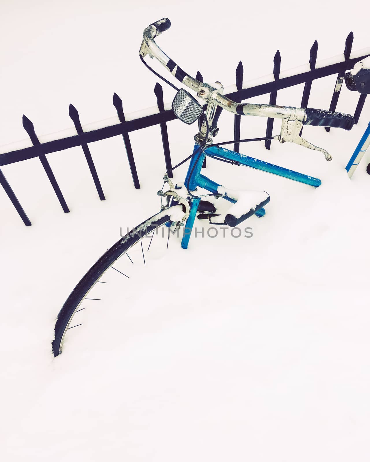 Bicycle stuck in deep snow by anikasalsera