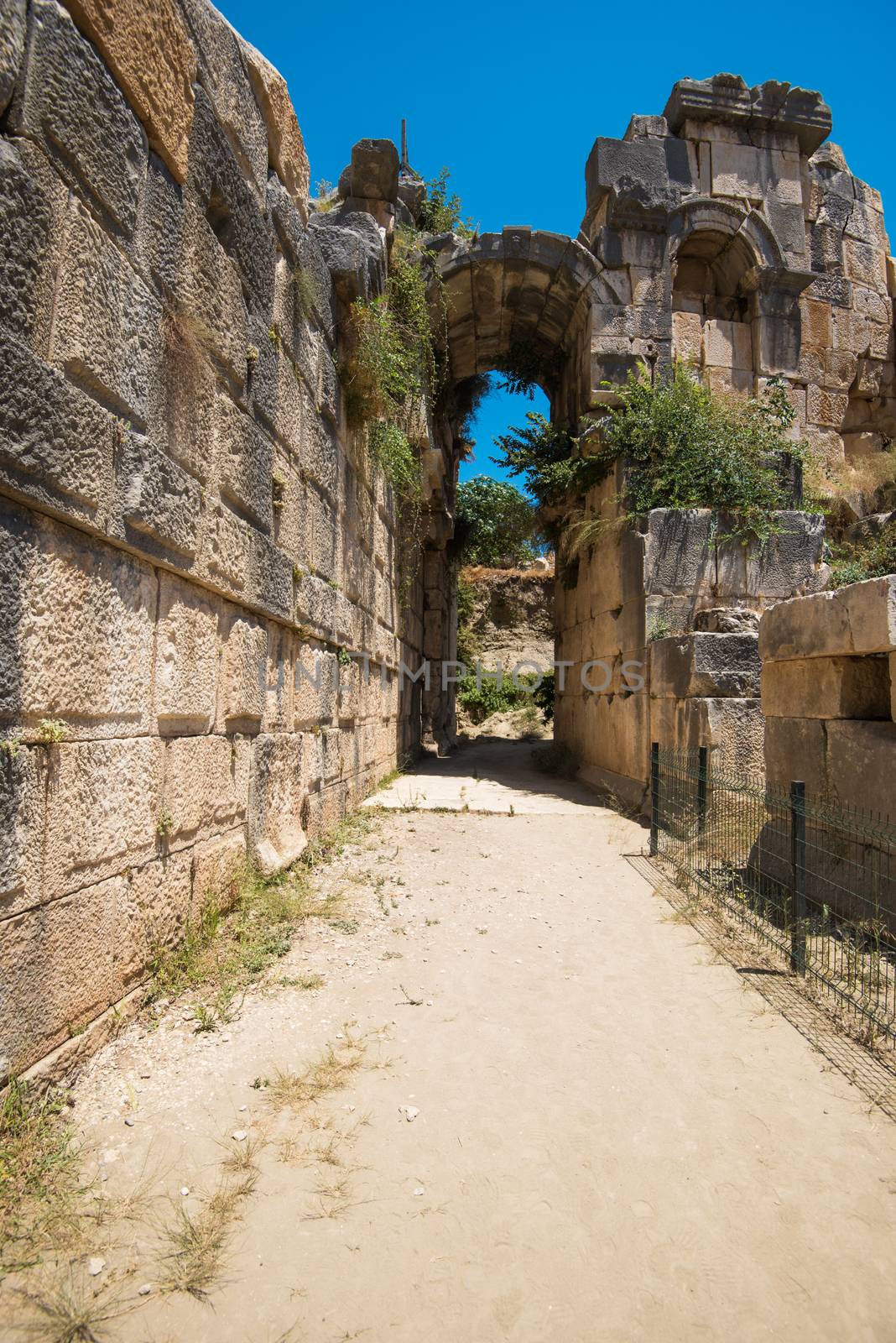 Photo of ancient theatre in Myra ancient city of Antalya in Turkey.