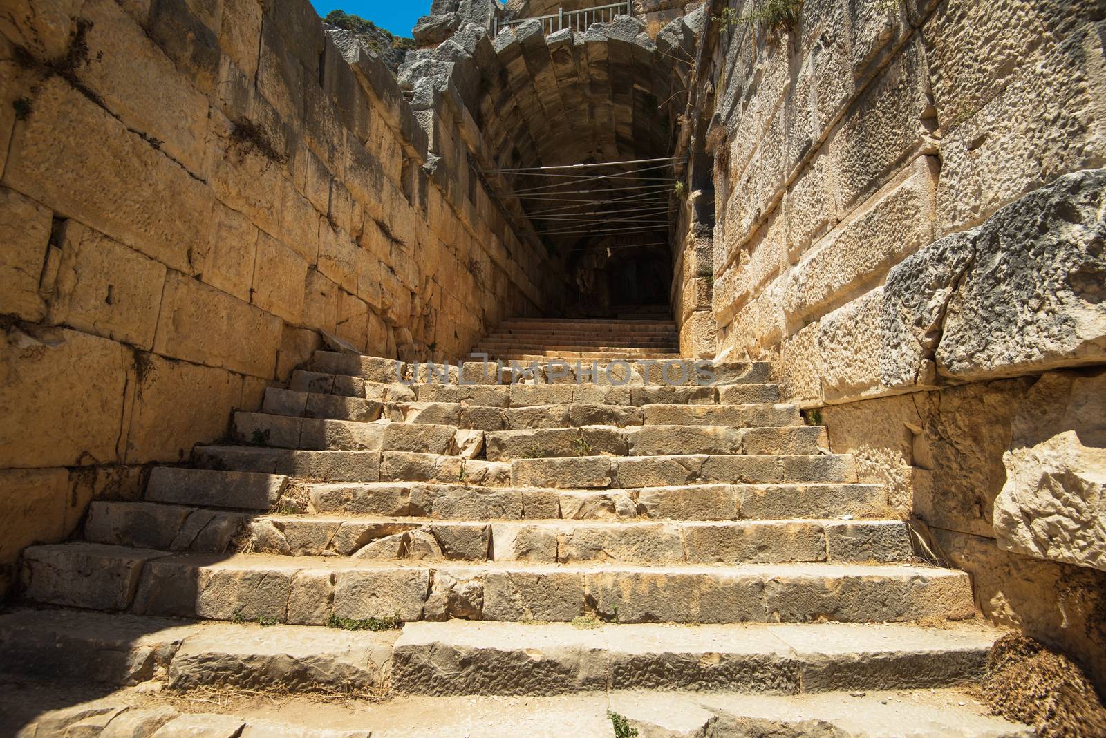 Photo of ancient theatre in Myra ancient city of Antalya in Turkey.