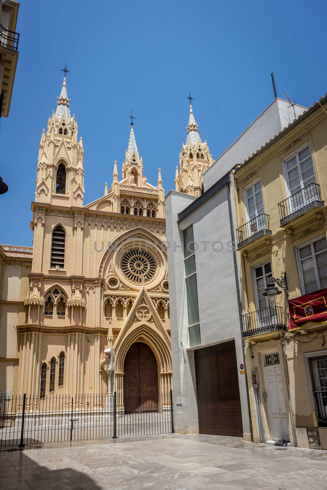 View at the church of Sacred Heart in Malaga, Spain, Europe by ramana16