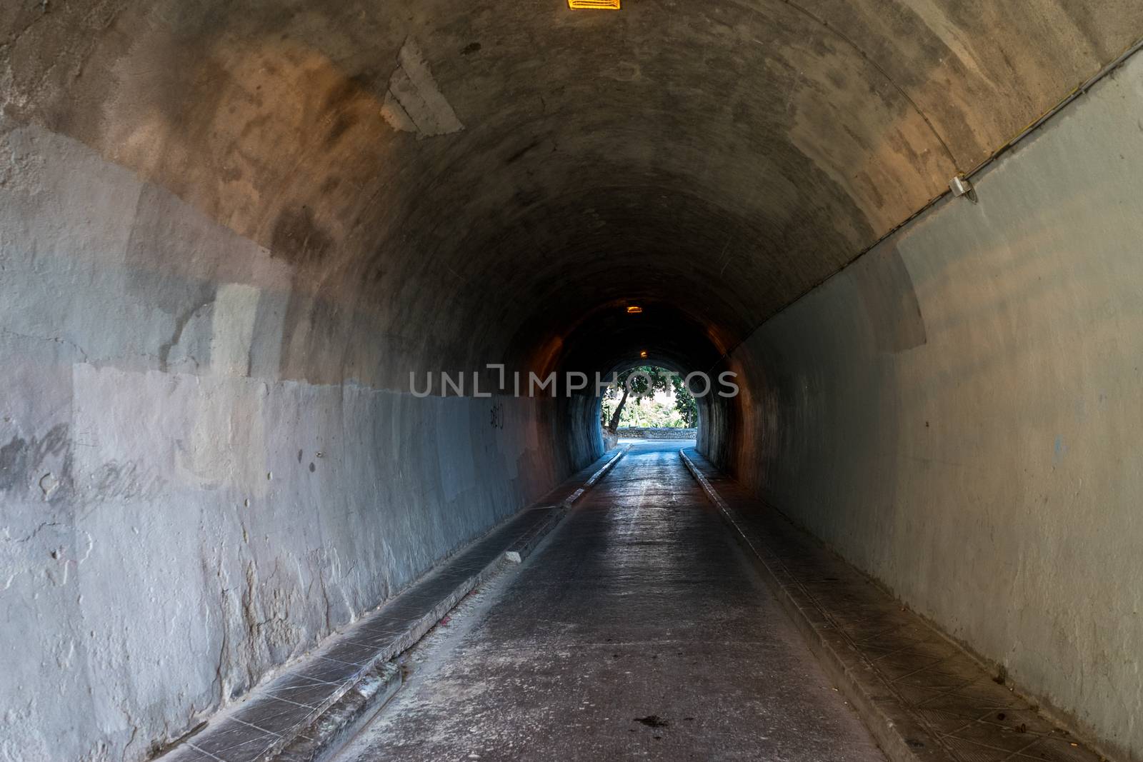 Tunnel in the hill overlooking the city of malaga, Spain, Europe by ramana16