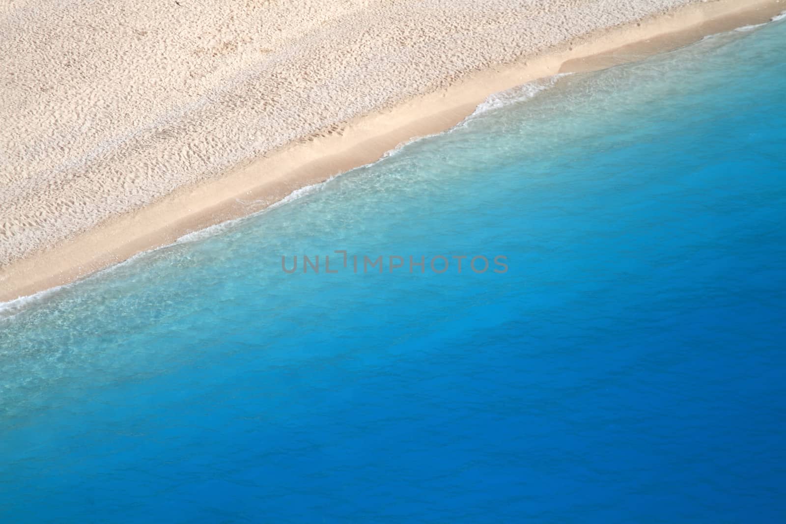 beautiful beach with great colors from above in greece 