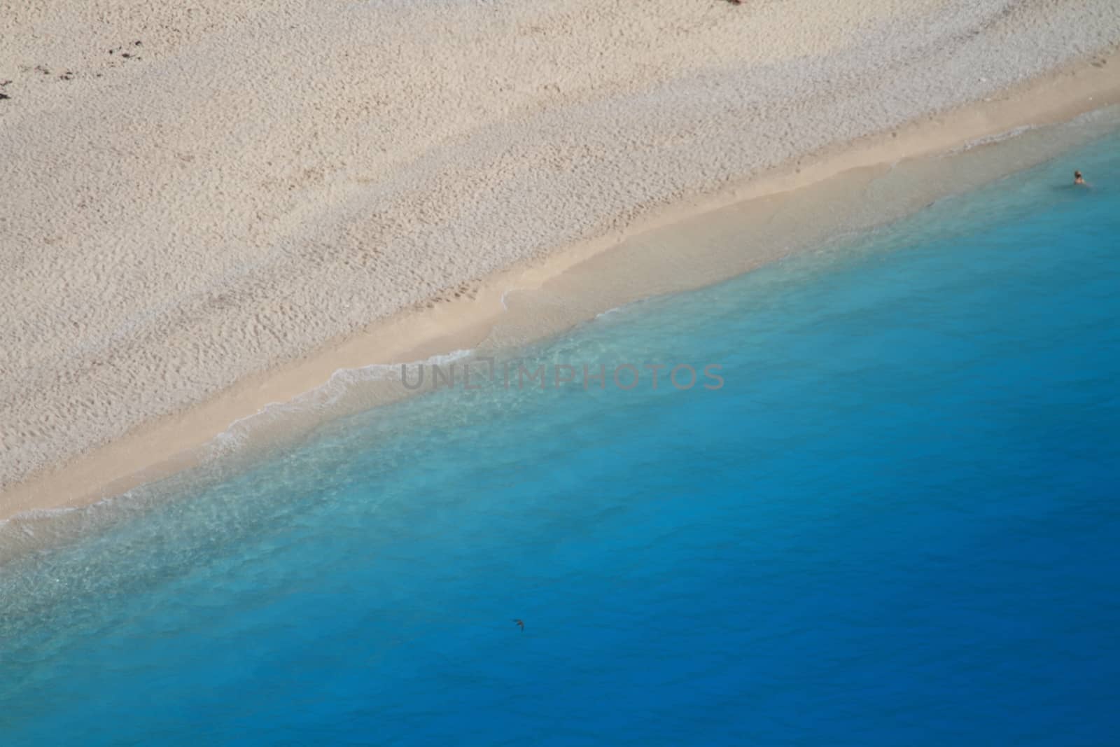 beautiful beach with great colors from above in greece 