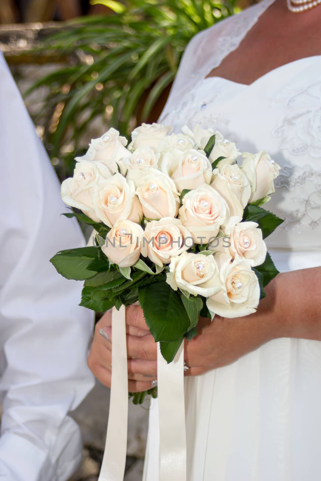 bride hold wedding bouquet