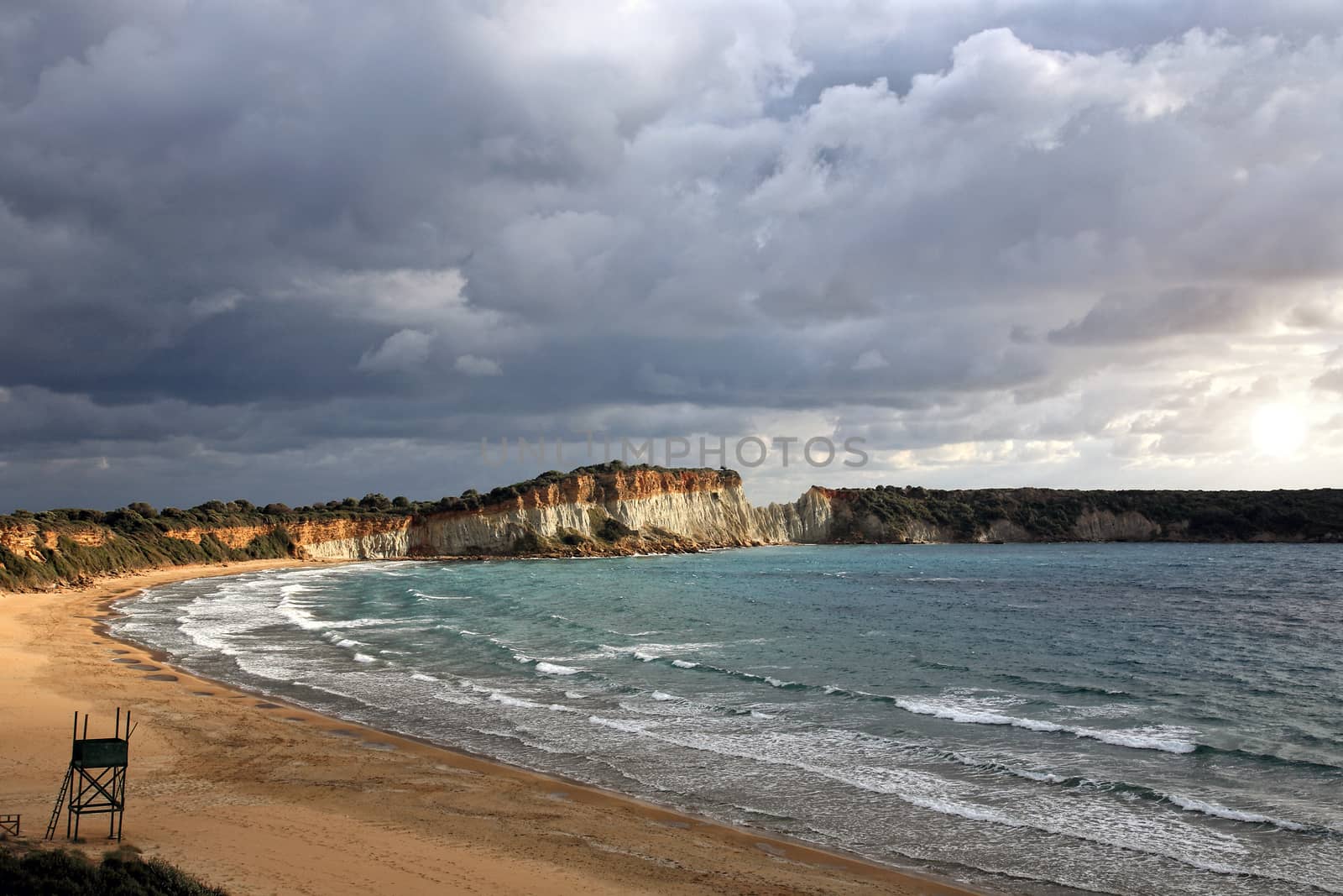 gerakas beach in the winter time in the island of zakynthos