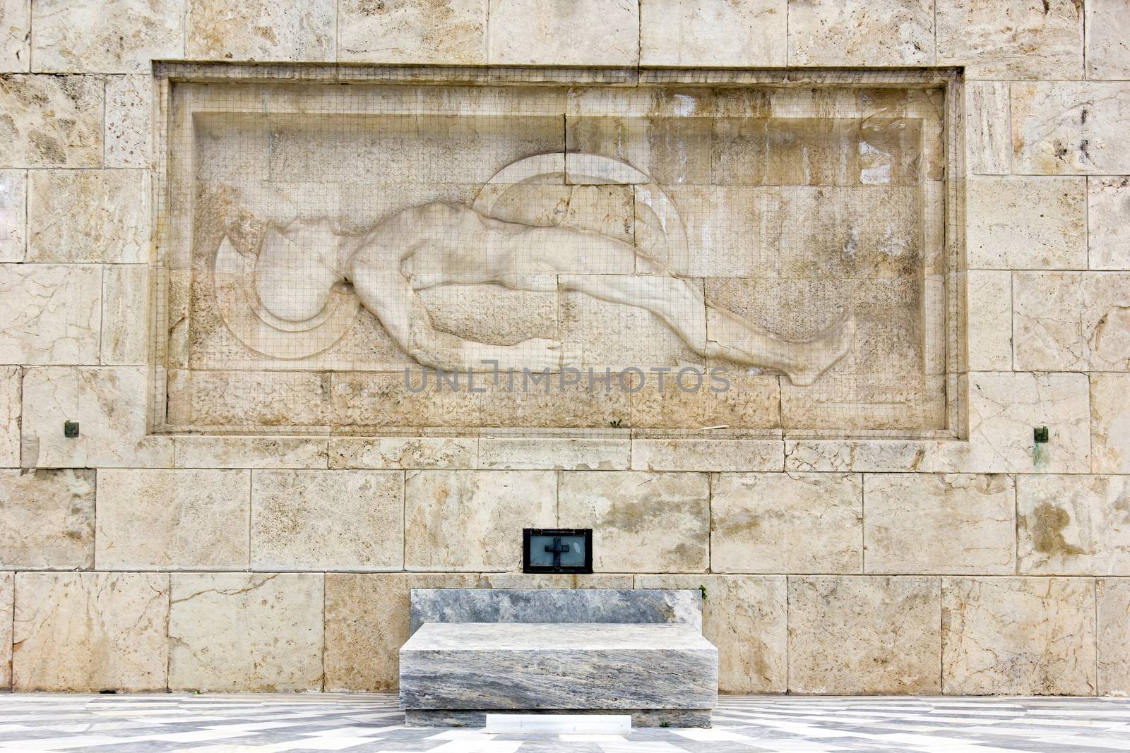 the uknown soldier monument in front of the greek parliament in Athens Greece