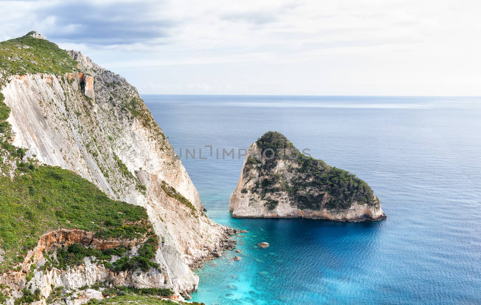 landscape of the beautiful island of Zante in Greece