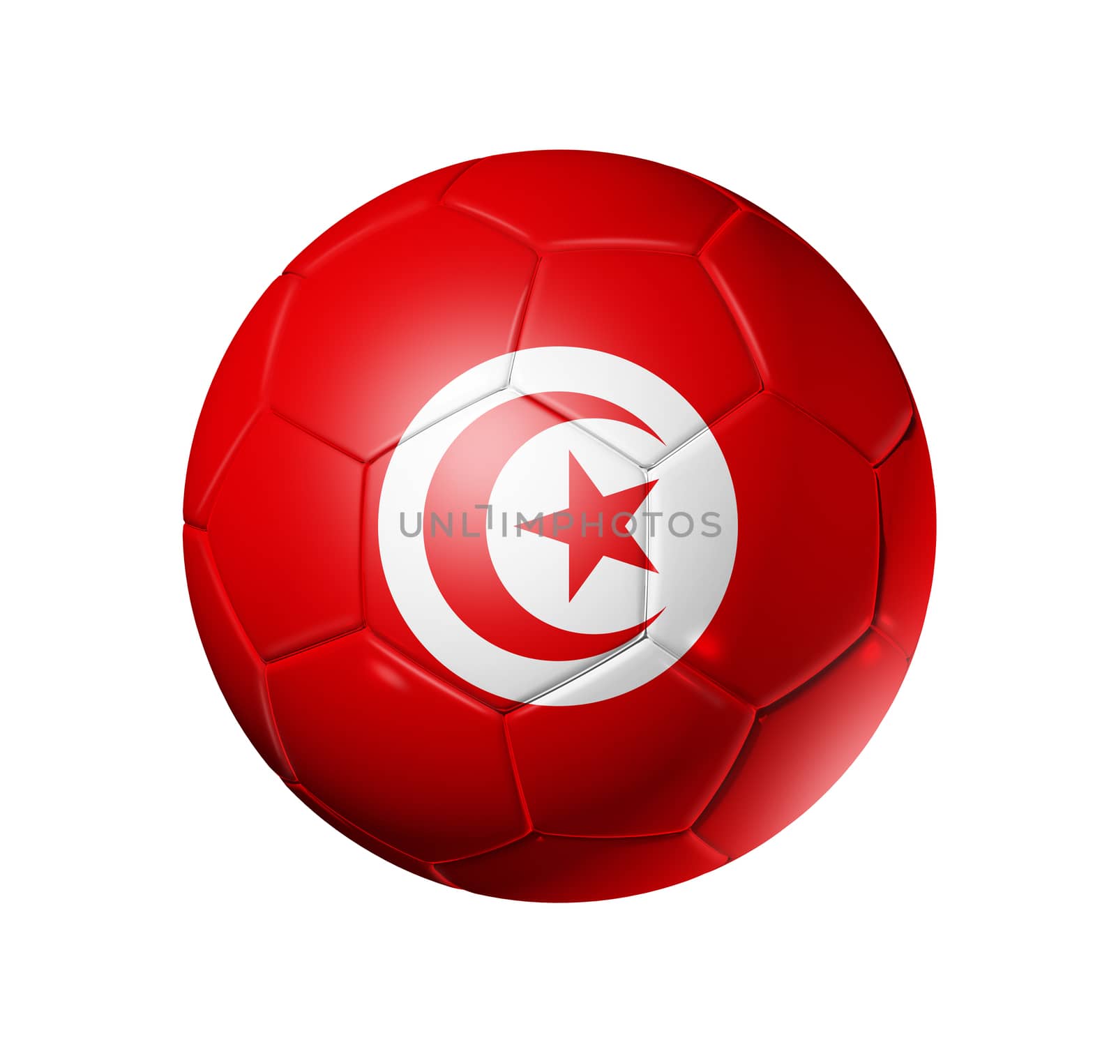 Soccer football ball with Tunisia flag by daboost