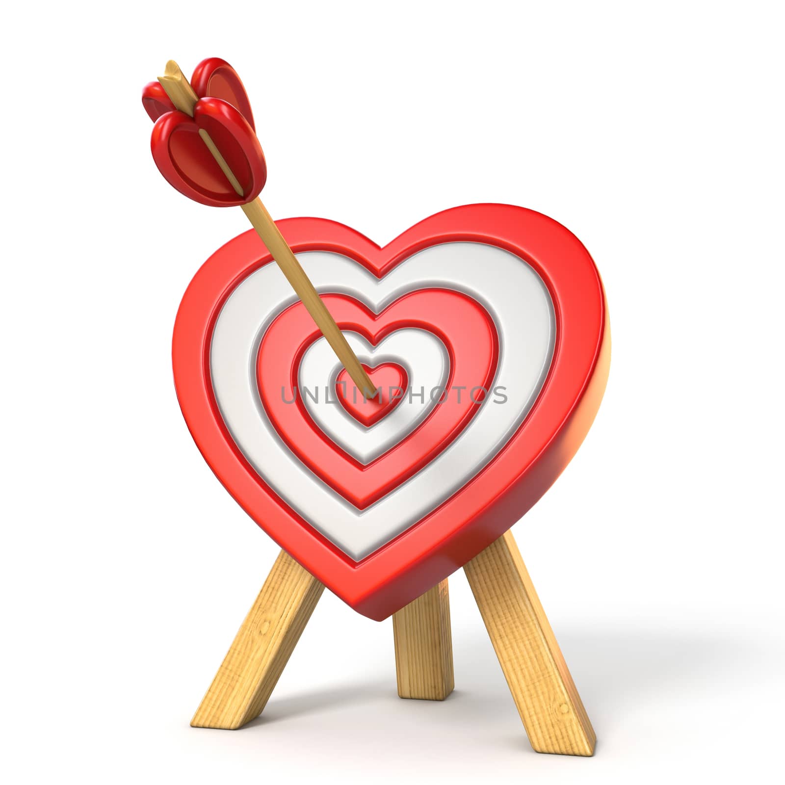 Heart shaped target with the arrow in the center 3D by djmilic