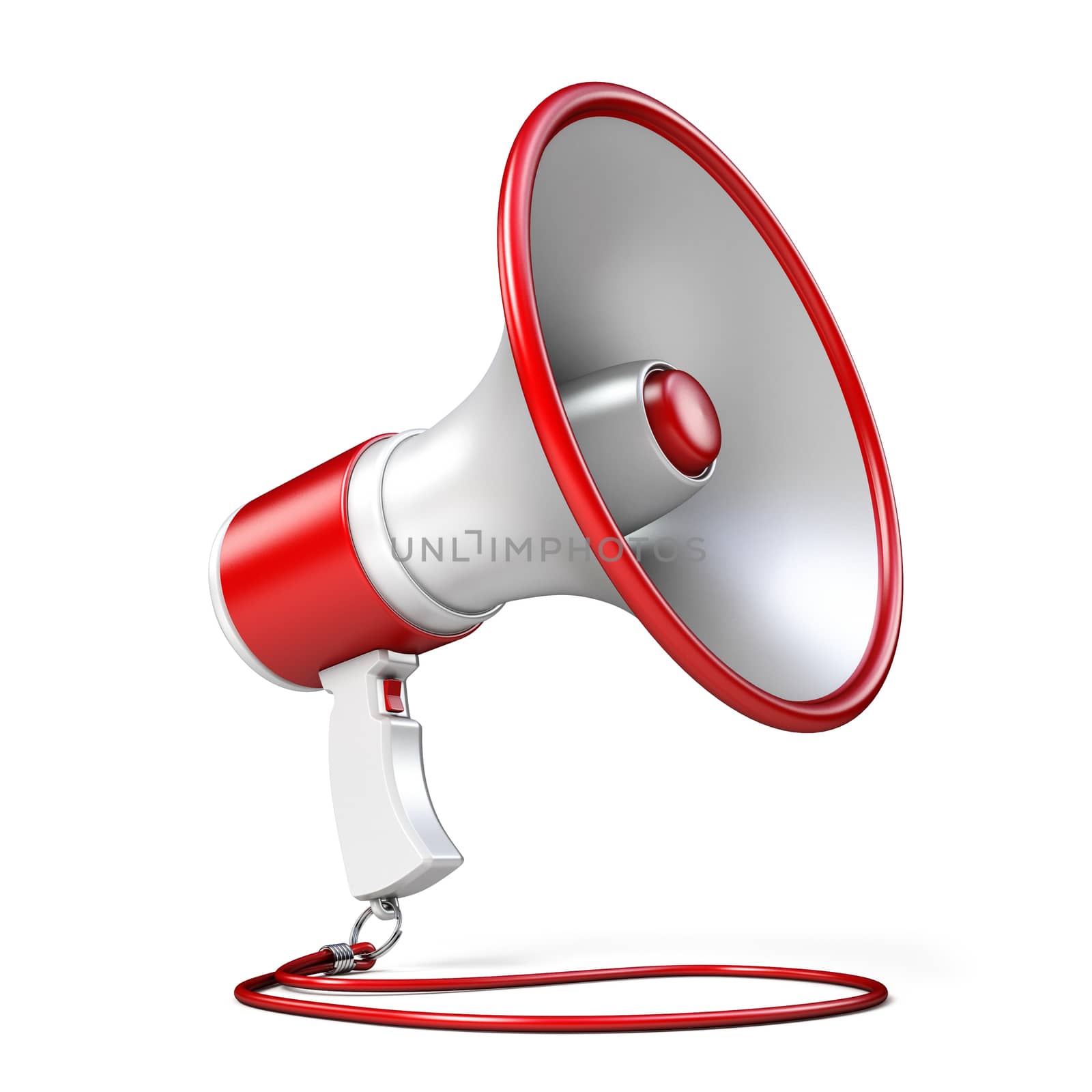 Red and white megaphone 3D by djmilic