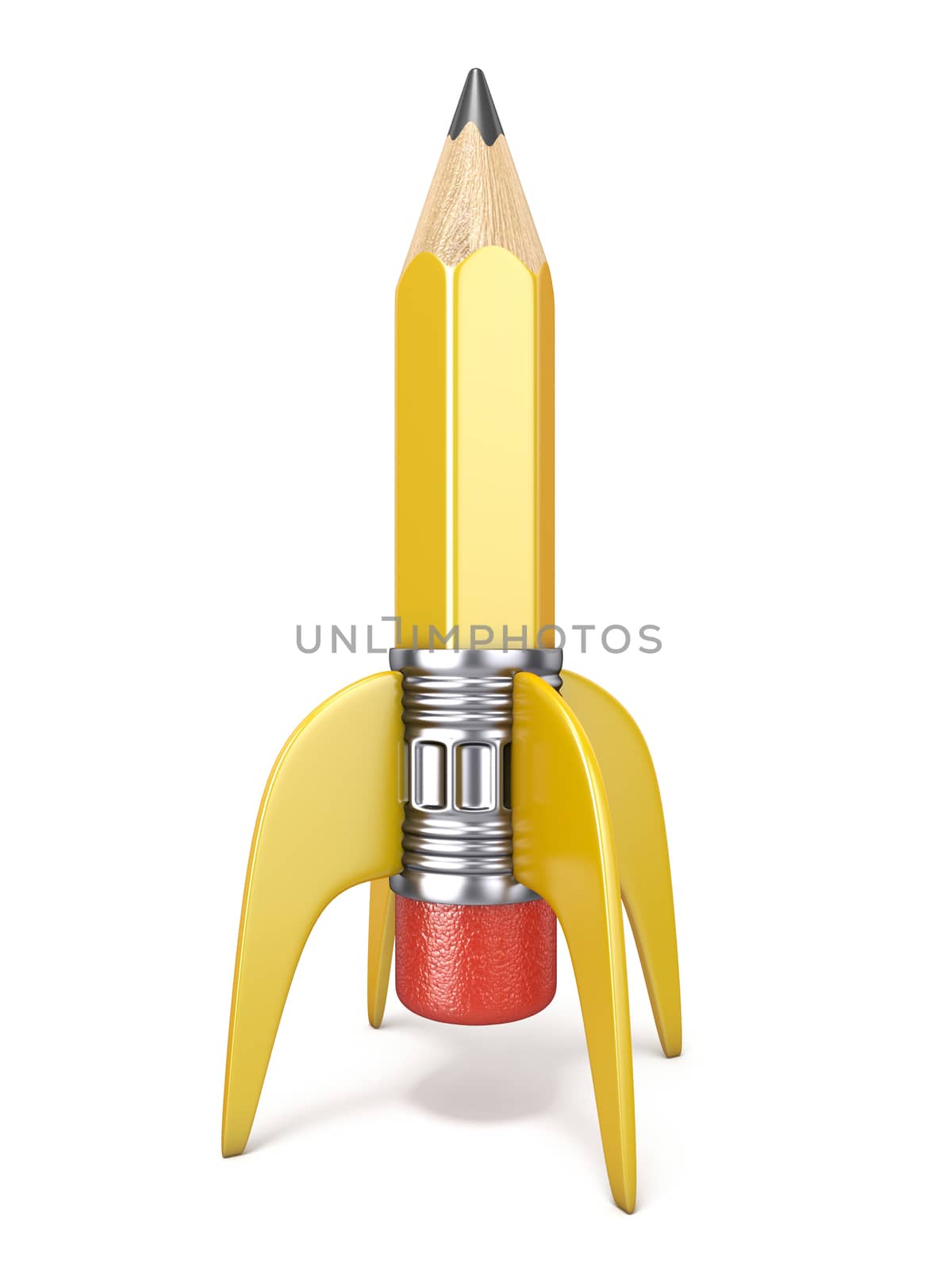 Pencil in the form of rocket 3D by djmilic