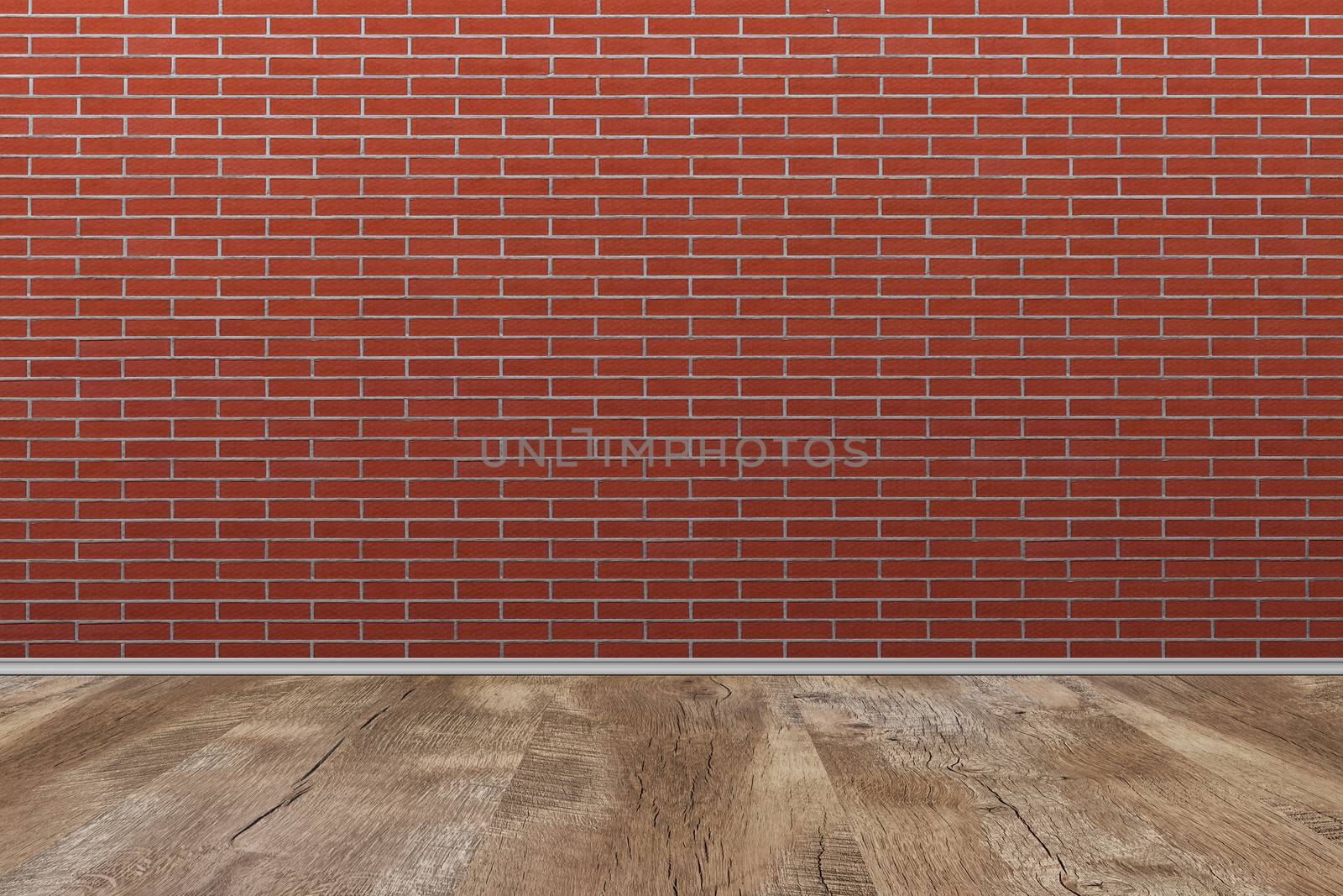 old brick wall with old wooden floor, old room background