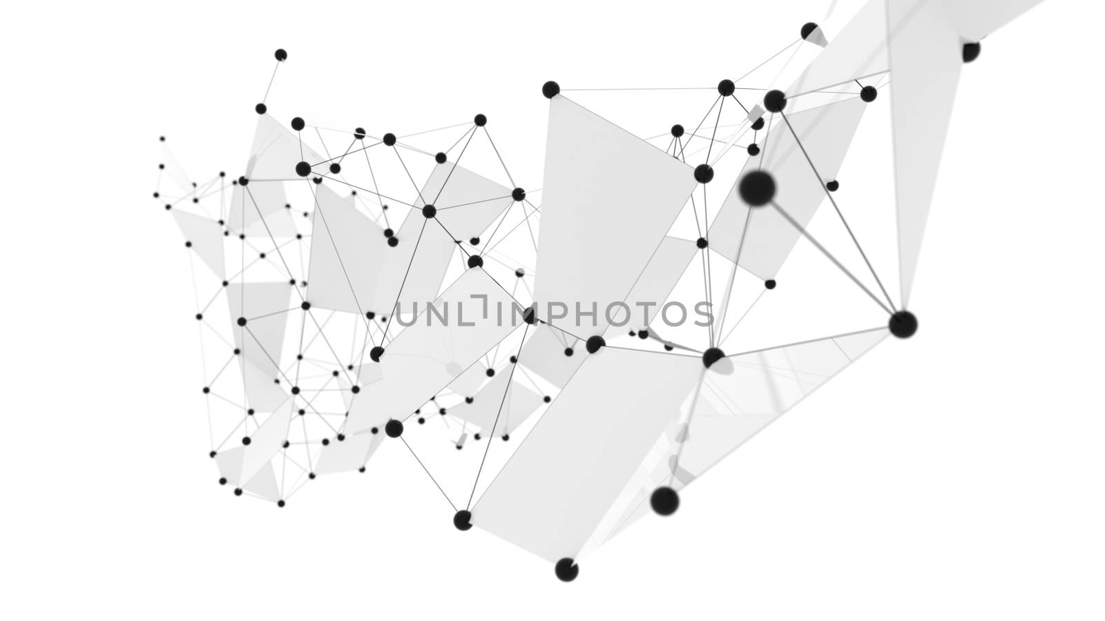 Creative social network. Abstract polygonal background. 3d illystration