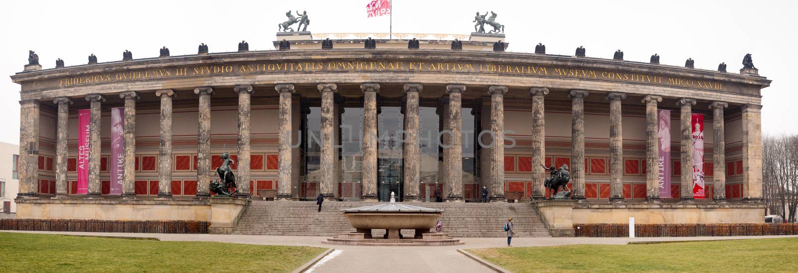 BERLIN, GERMANY - JANUARY 05, 2016: People visiting the Alte Nationalgalerie museum in Berlin Germany 