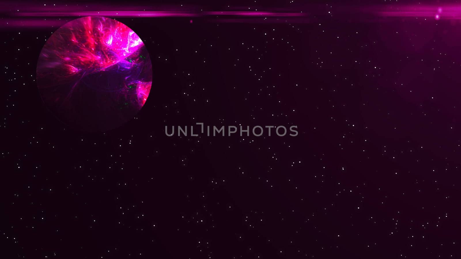 Futuristic planet against the background of the stars. Abstract background with flare effect.