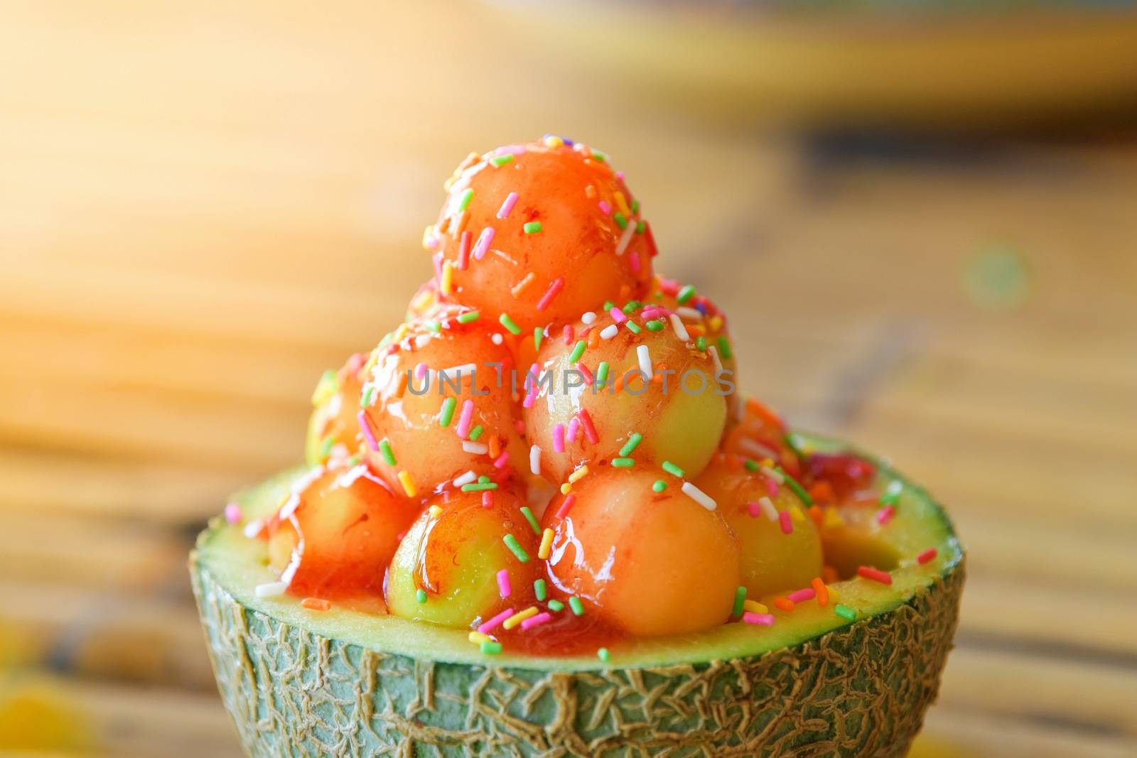 Ice cream cantaloupe. by chatchai