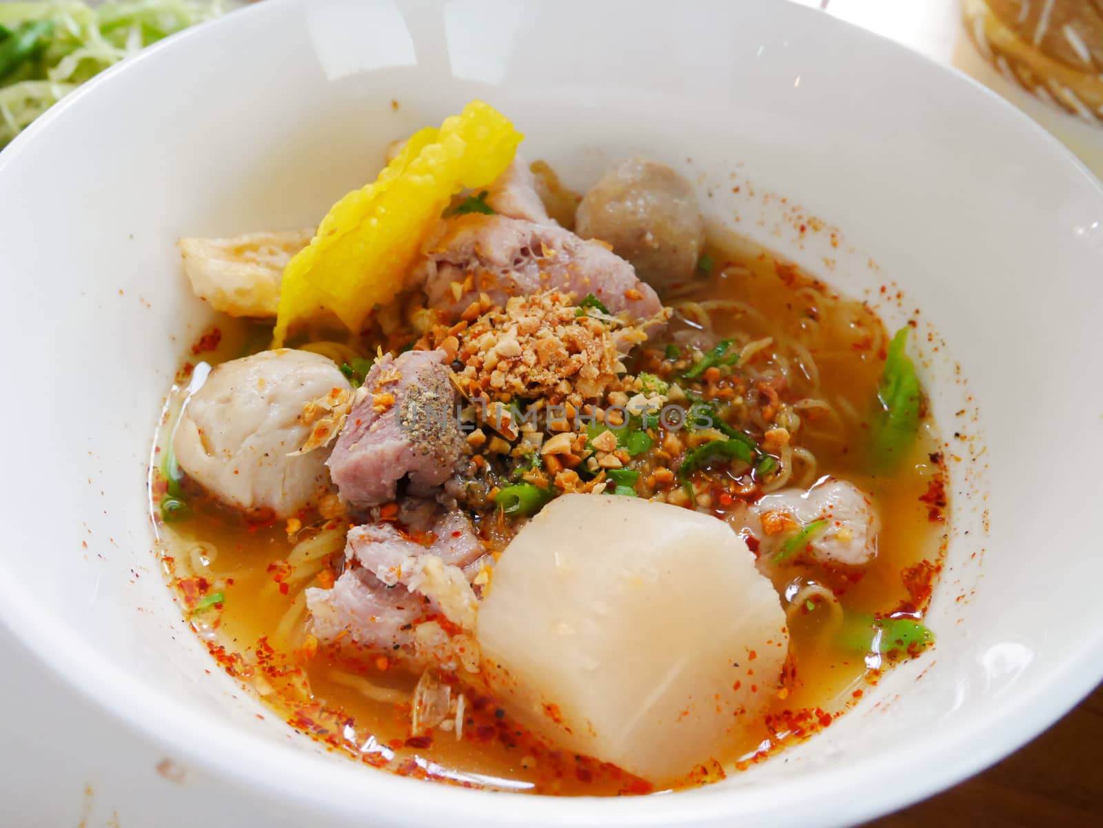 Close up thai spicy noodle 