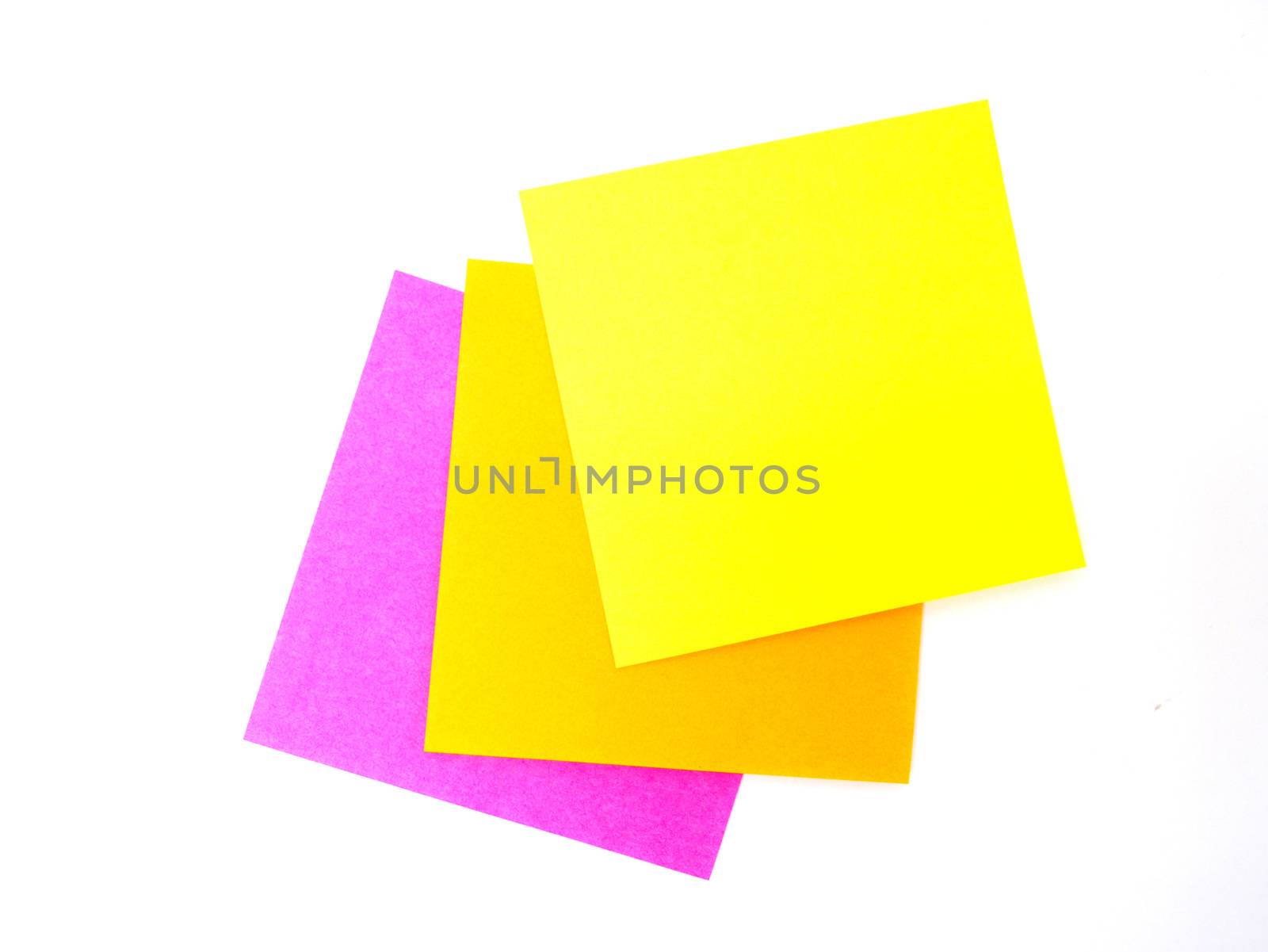 Colorful post it note on white background