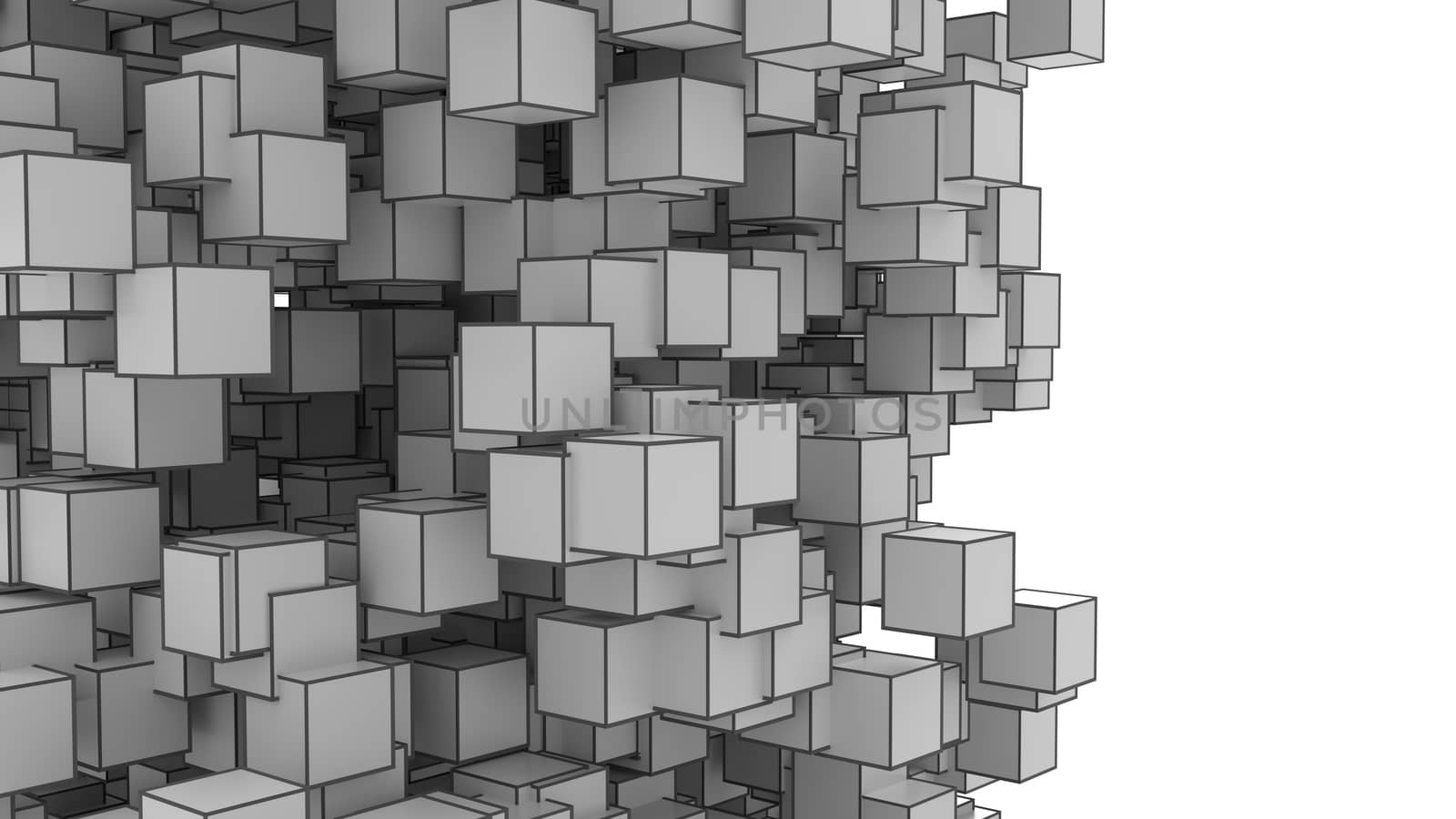 Abstract Image Of Cubes Background In Gray Toned by cherezoff