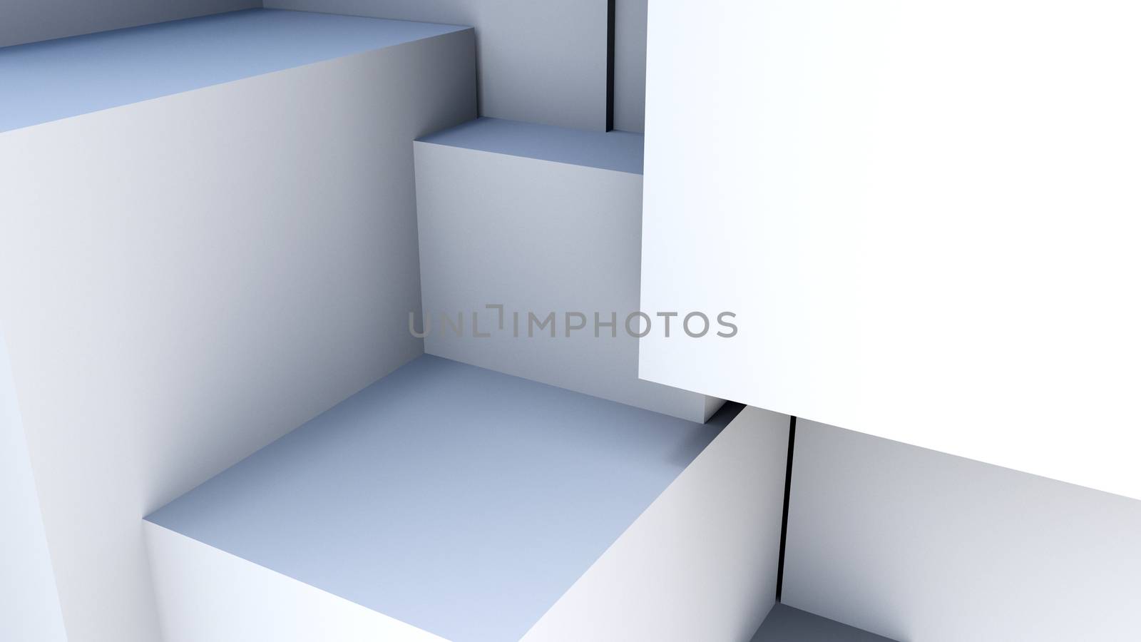 abstact white cubes. Digital 3d rendering background
