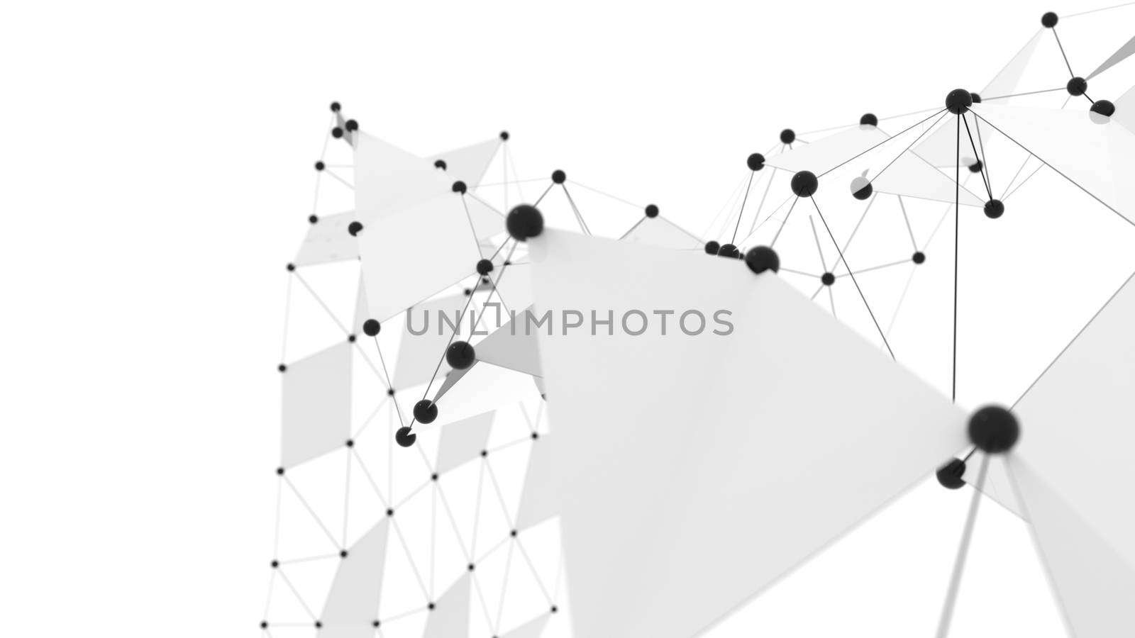 Creative social network. Abstract polygonal background. 3d illustration