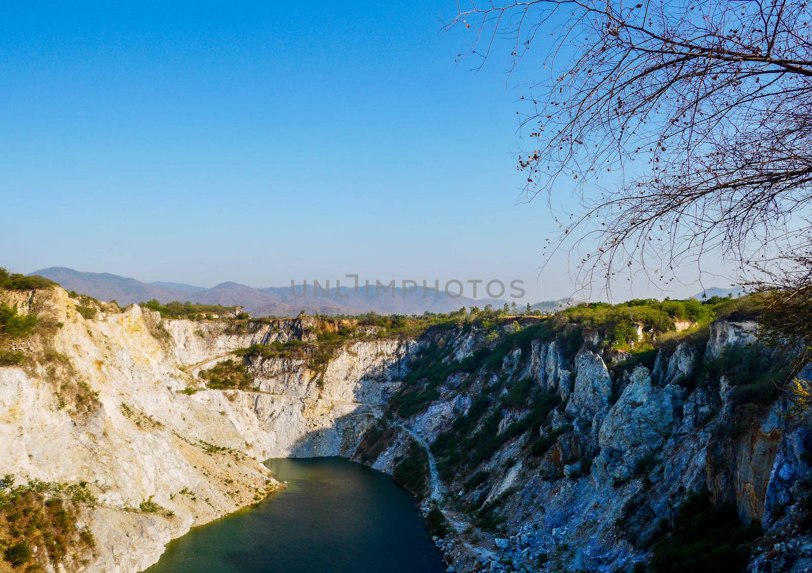 Beautiful grand canyon with blue sky in thailand