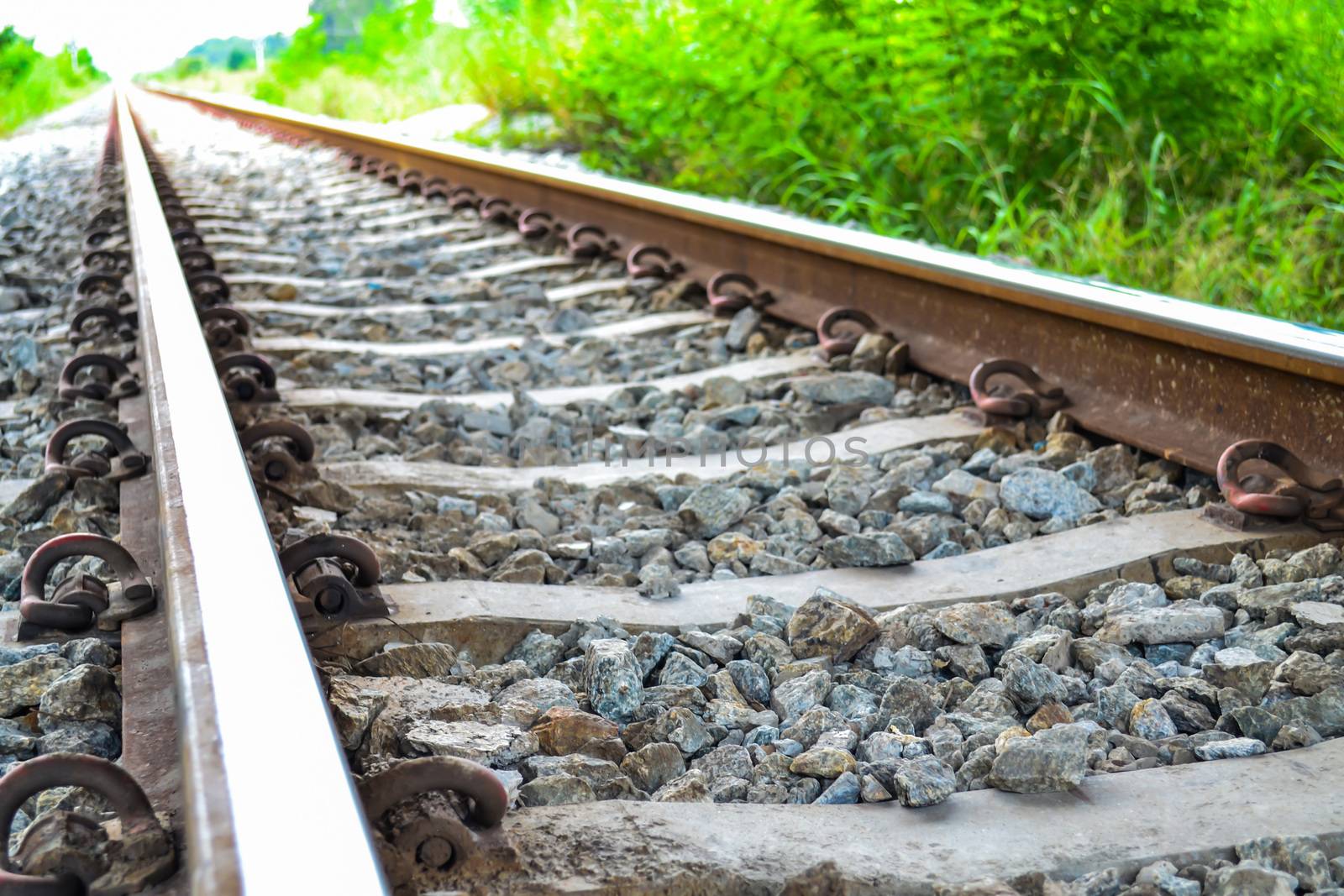 Selective focus old railway in thailand