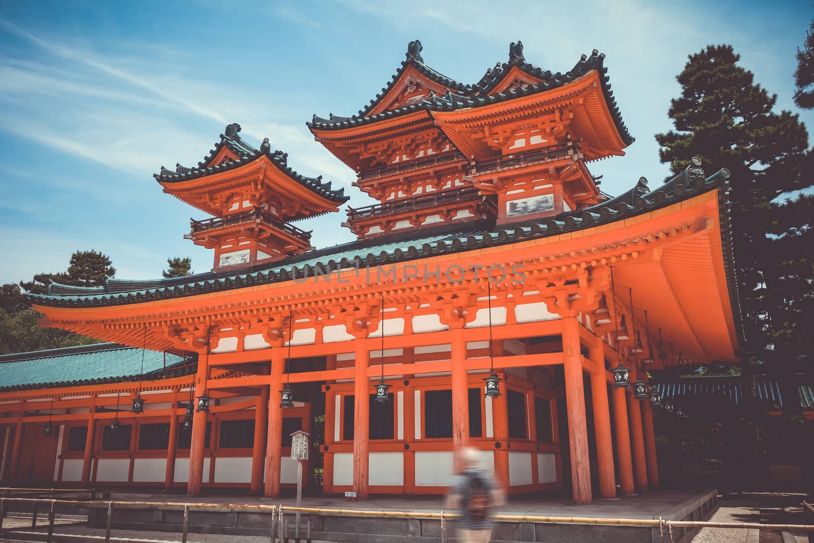 Heian Jingu Shrine temple in Kyoto, Japan