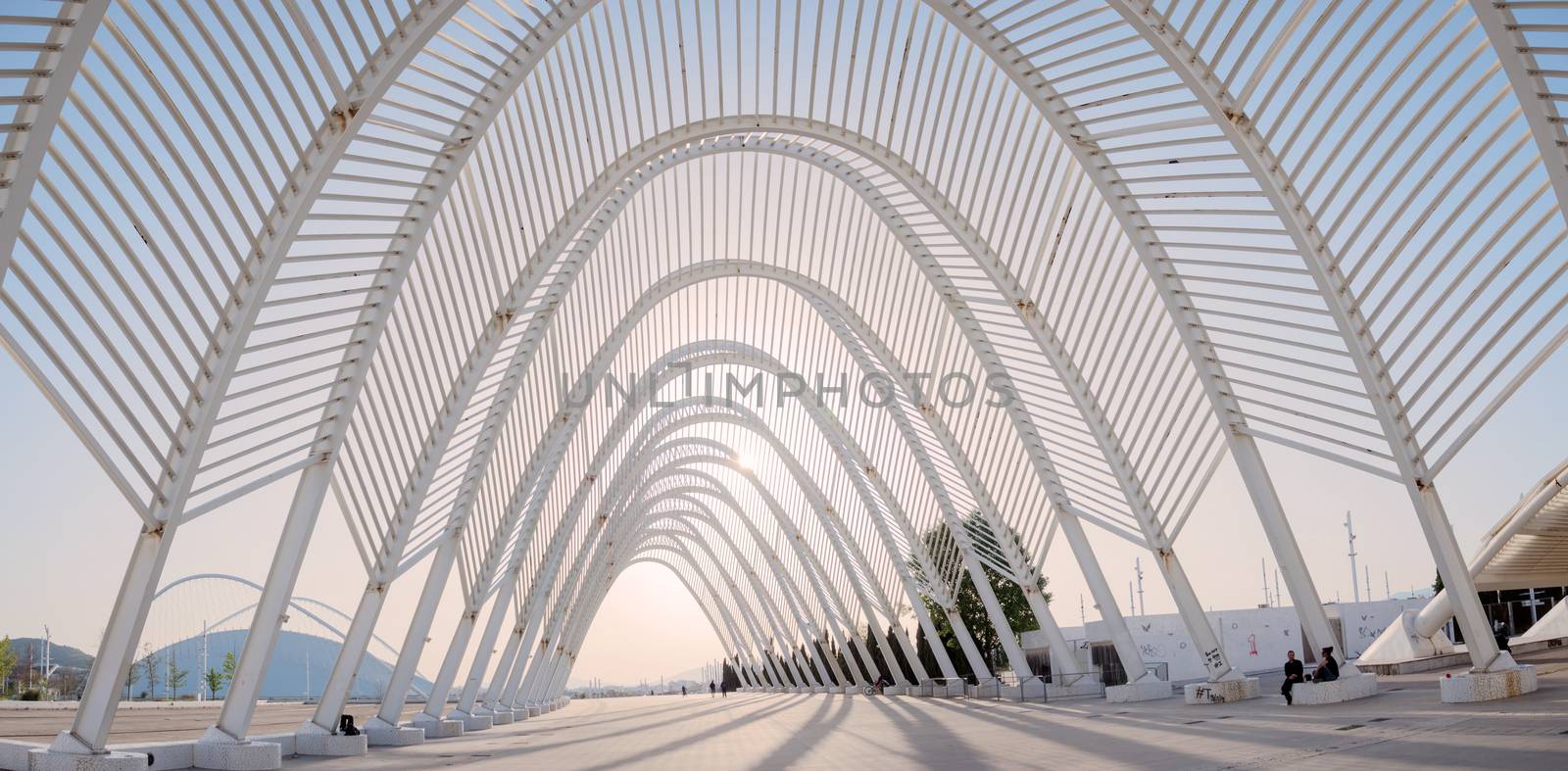 ATHENS, GREECE - APRIL 4, 2016: Calatrava's construction complex in Athens, OAKA Olympic Stadium
