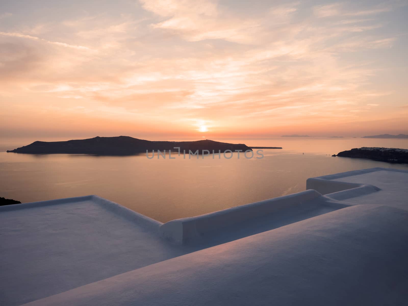 Panoramic view of the volcano of Santorini island in Cyclades,Greece