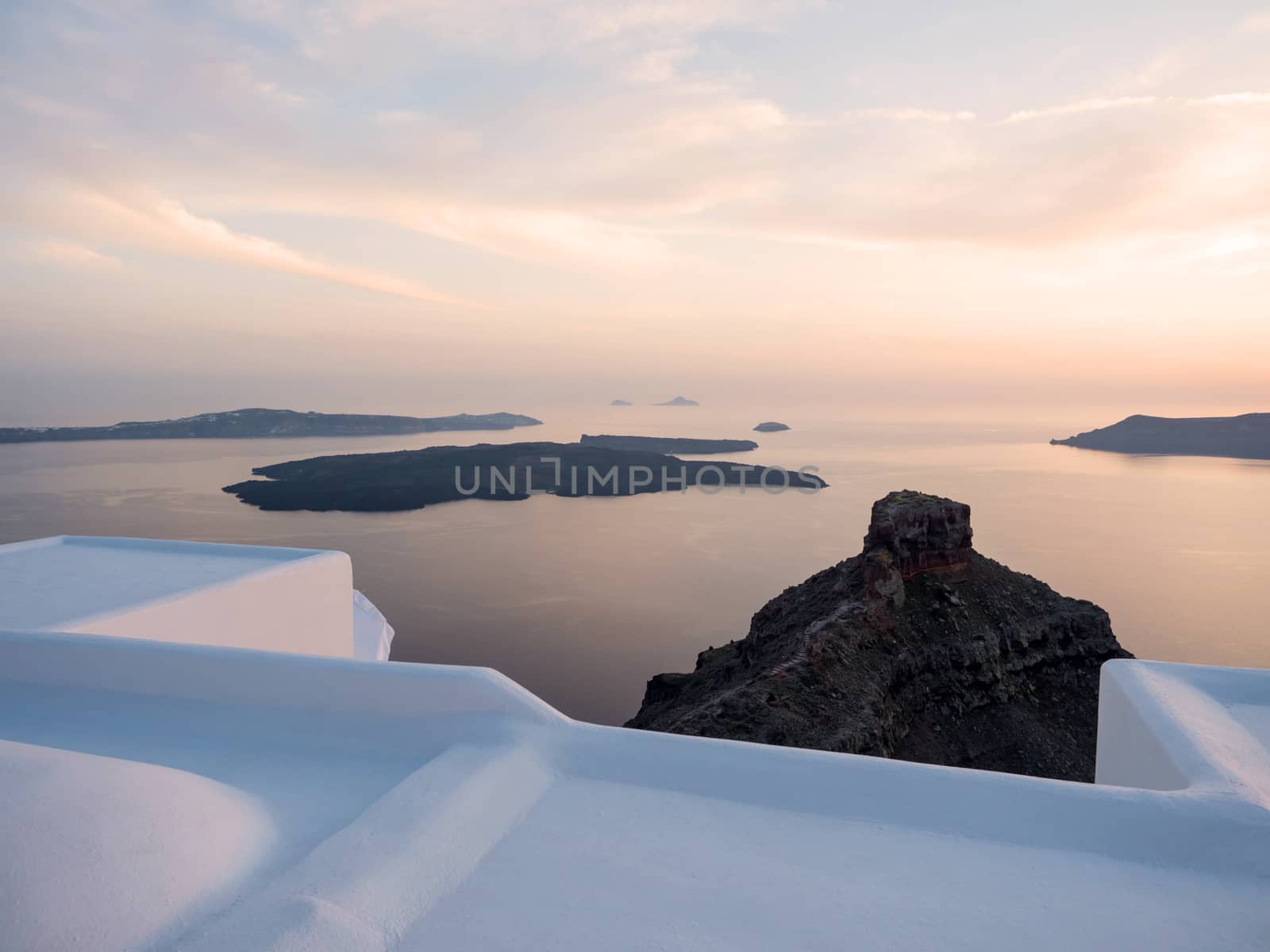 View of the volcano of Santorini island in cyclades,Greece