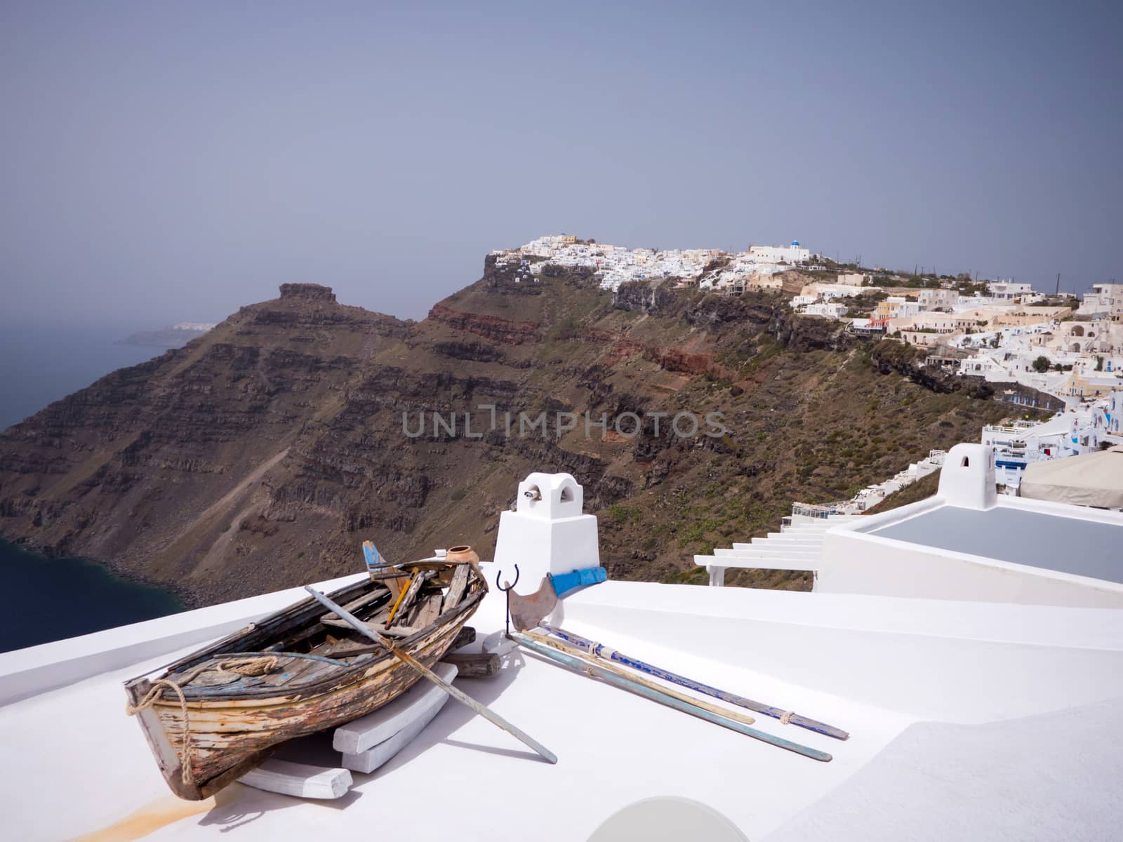 Vew of fira in Santorini island in Cyclades,Greece