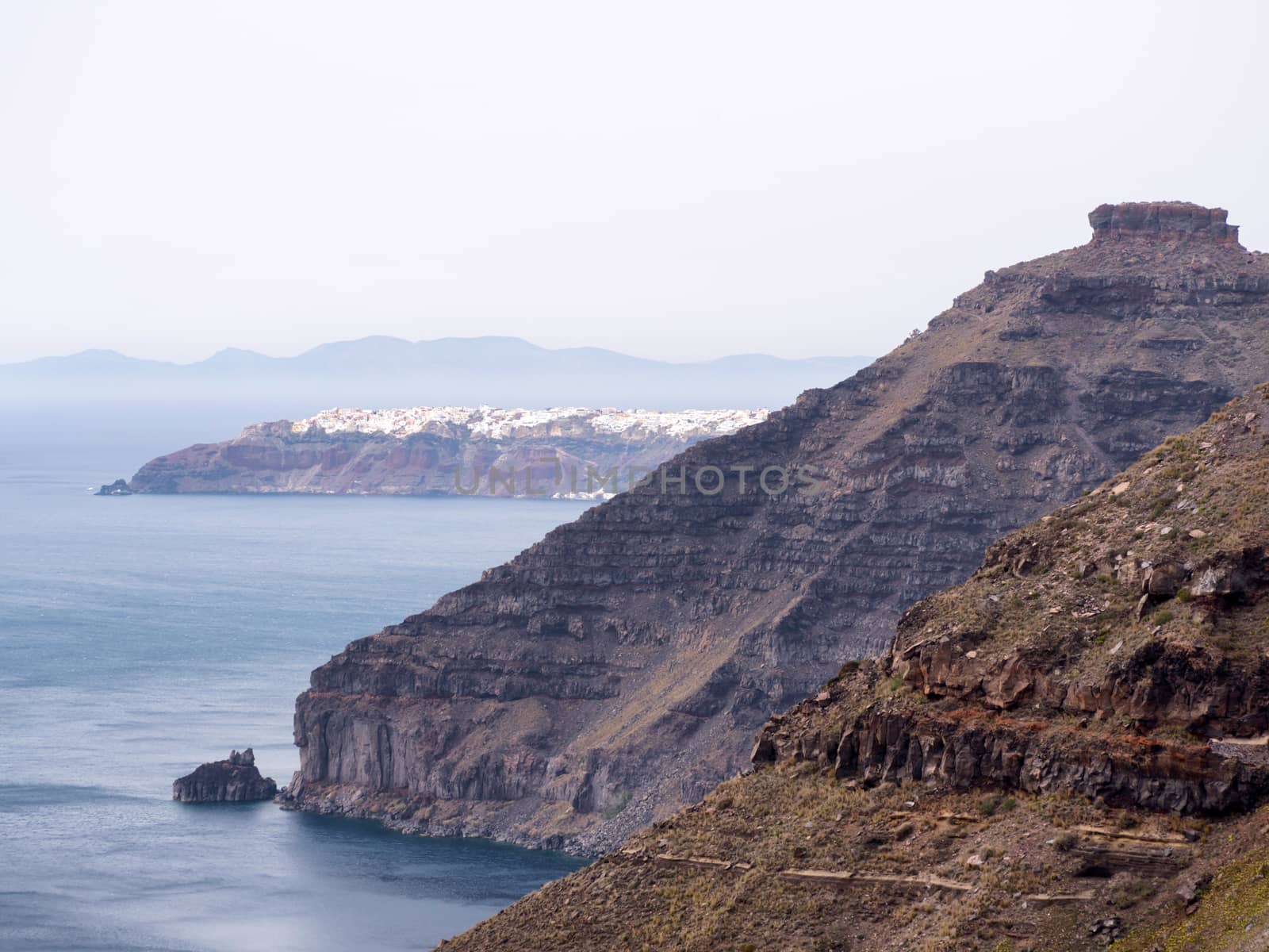 The cliffs of Santorini island in Cyclades, Greece