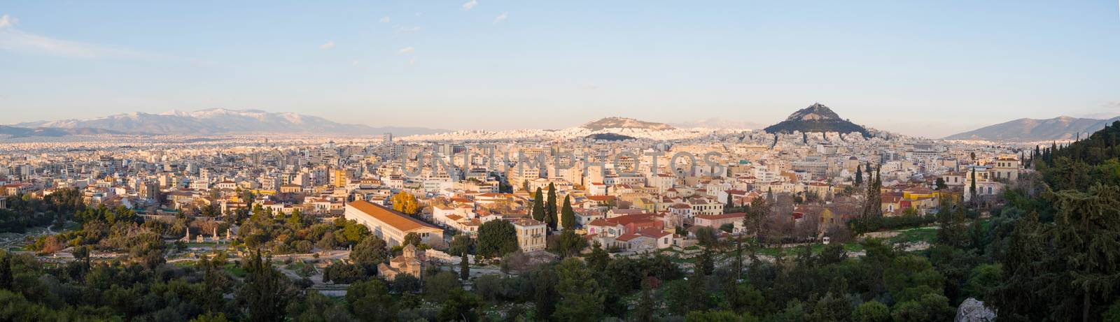 Panoramic view of Athens city and Lecabetus hill 