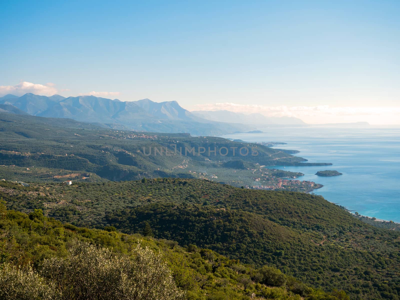 Landscape of Mani region in Laconia Peloponnese,Greece