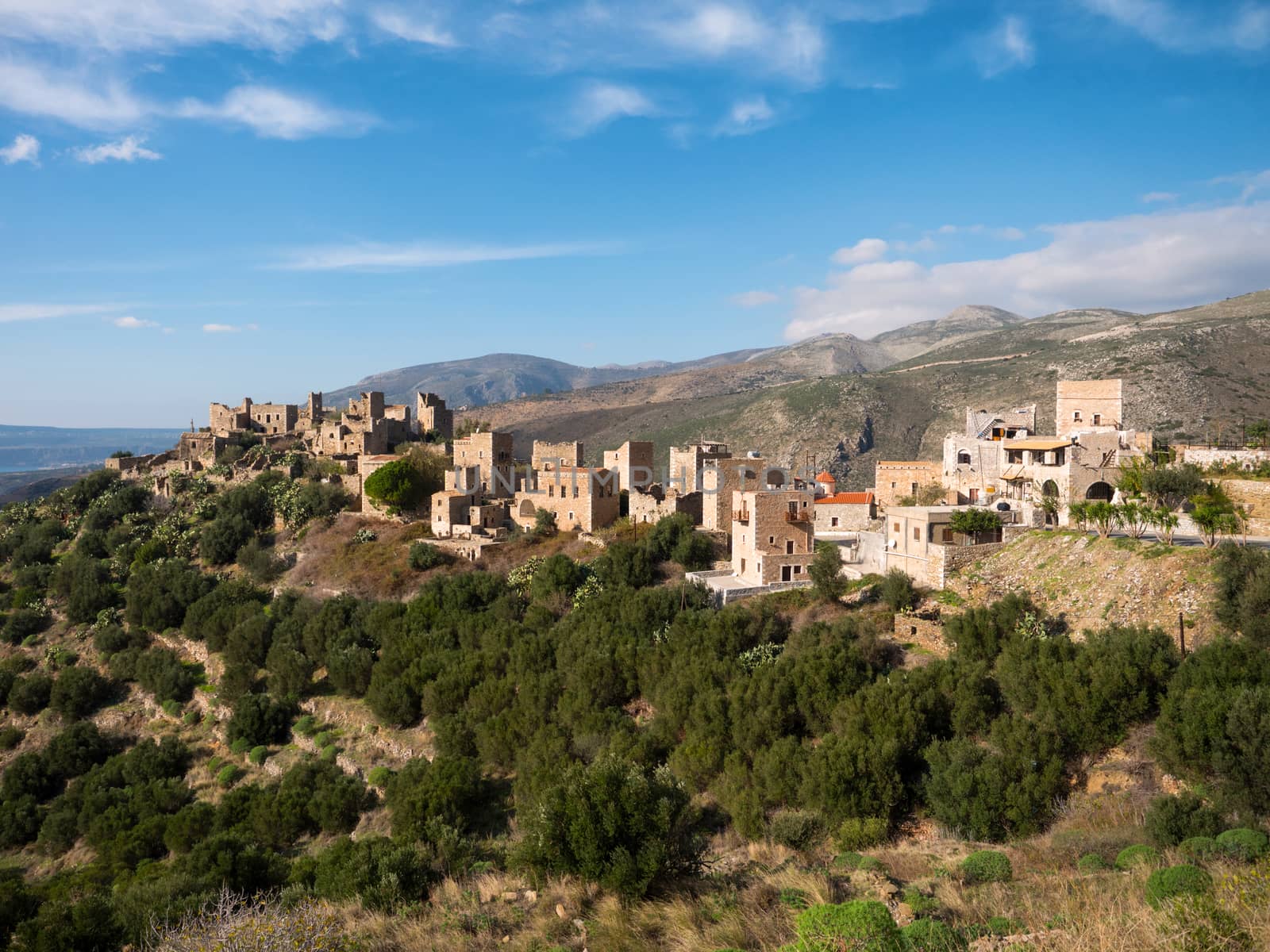 Medieval village Vathia in the Mani region, Peloponnese, Greece