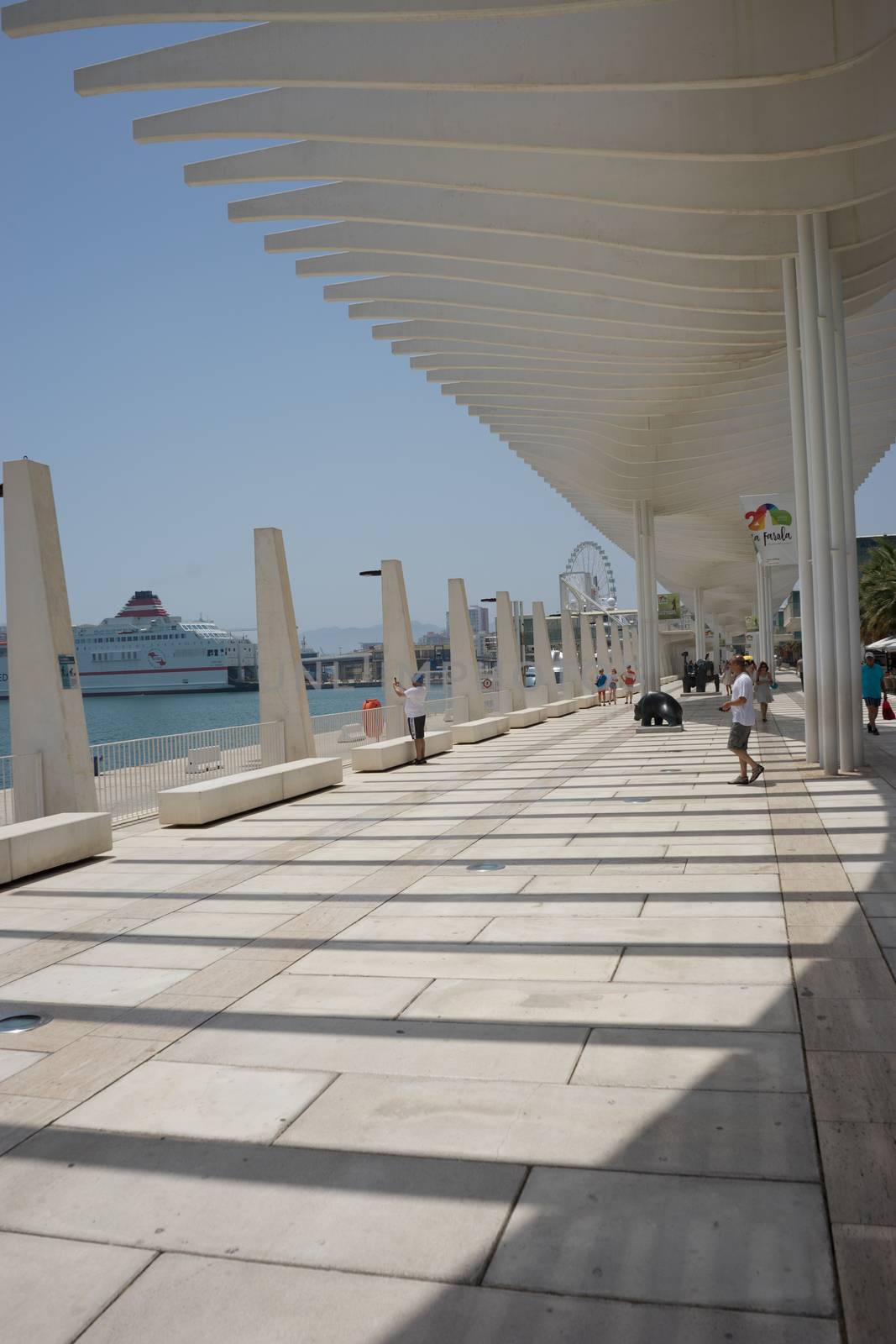 a pathway against the sea at Malaga, Spain, Europe by ramana16