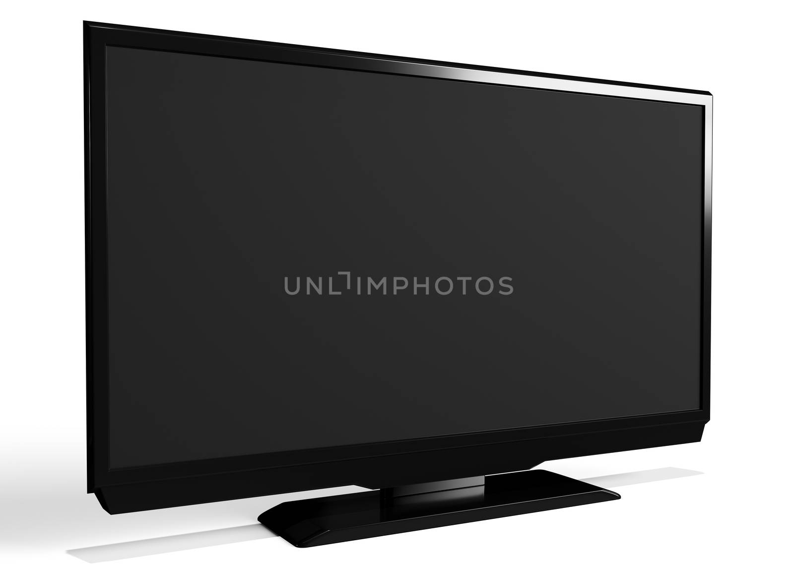 Closeup view of abstract black led tv on white background by Nobilior
