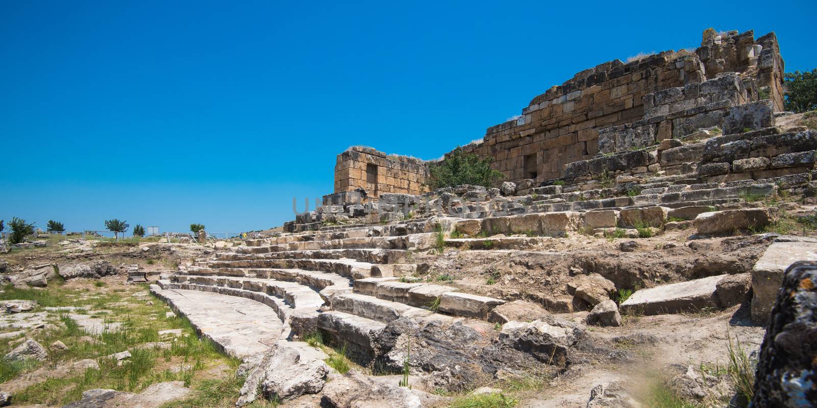 photo of ancient city Hierapolis, near modern turkey city Denizli, Turkey