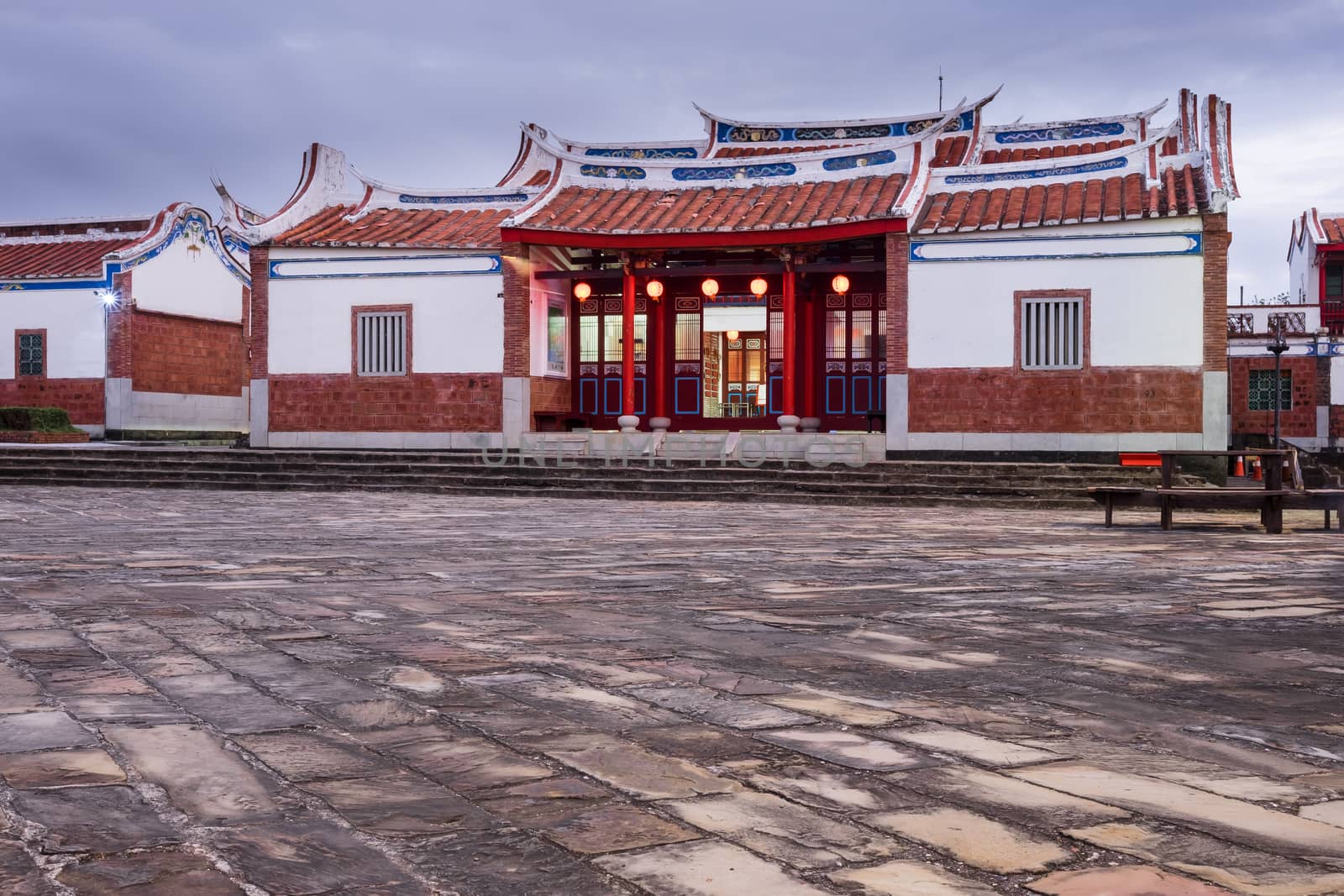 Traditional chinese building seen at Youth Center at Kenting, Taiwan