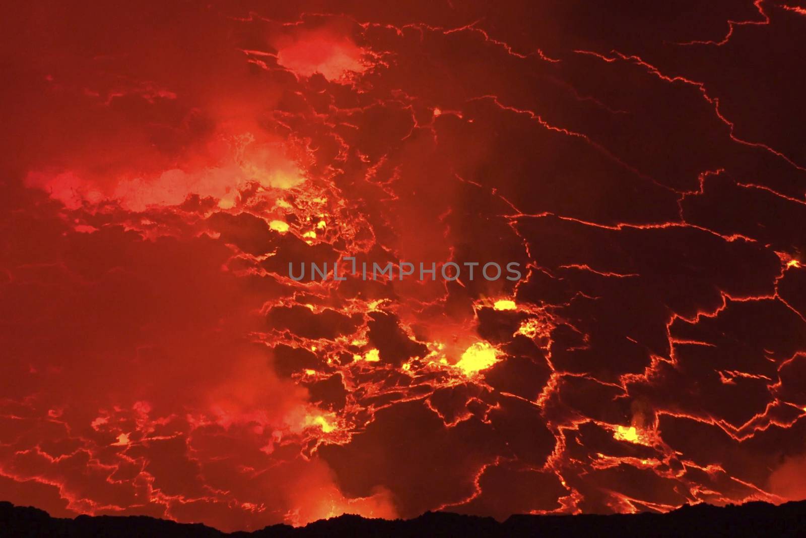 Mouth of the volcano with magma. Molten magma in the muzzle by nyrok