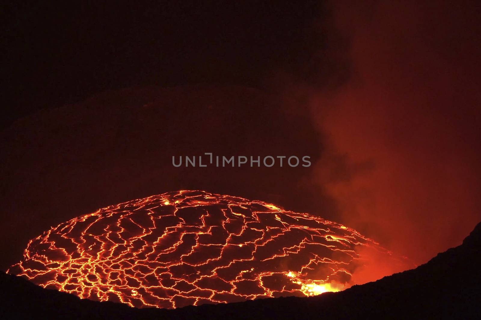 Mouth of the volcano with magma. Molten magma in the muzzle by nyrok