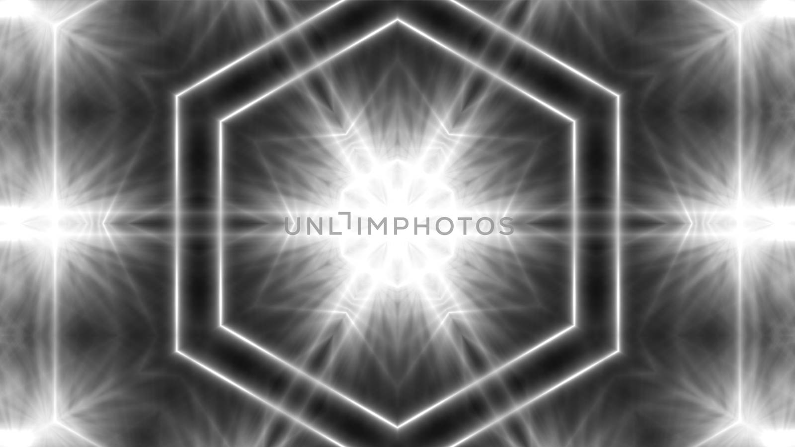 Abstract white kaleidoscope. 3d rendering digital background by nolimit046
