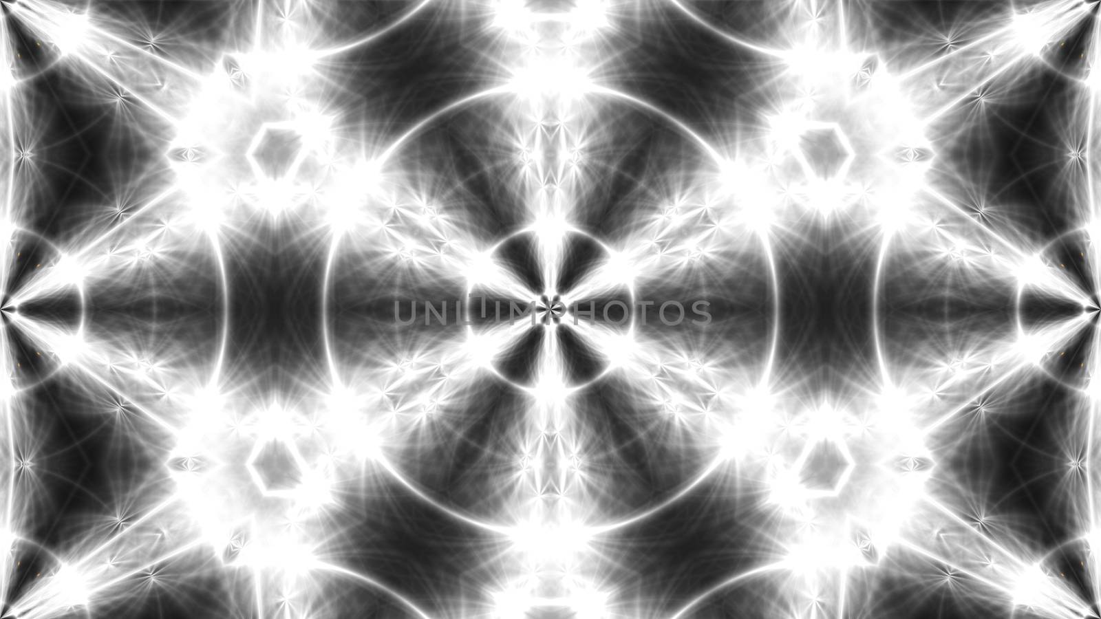 Abstract white kaleidoscope. 3d rendering digital background.