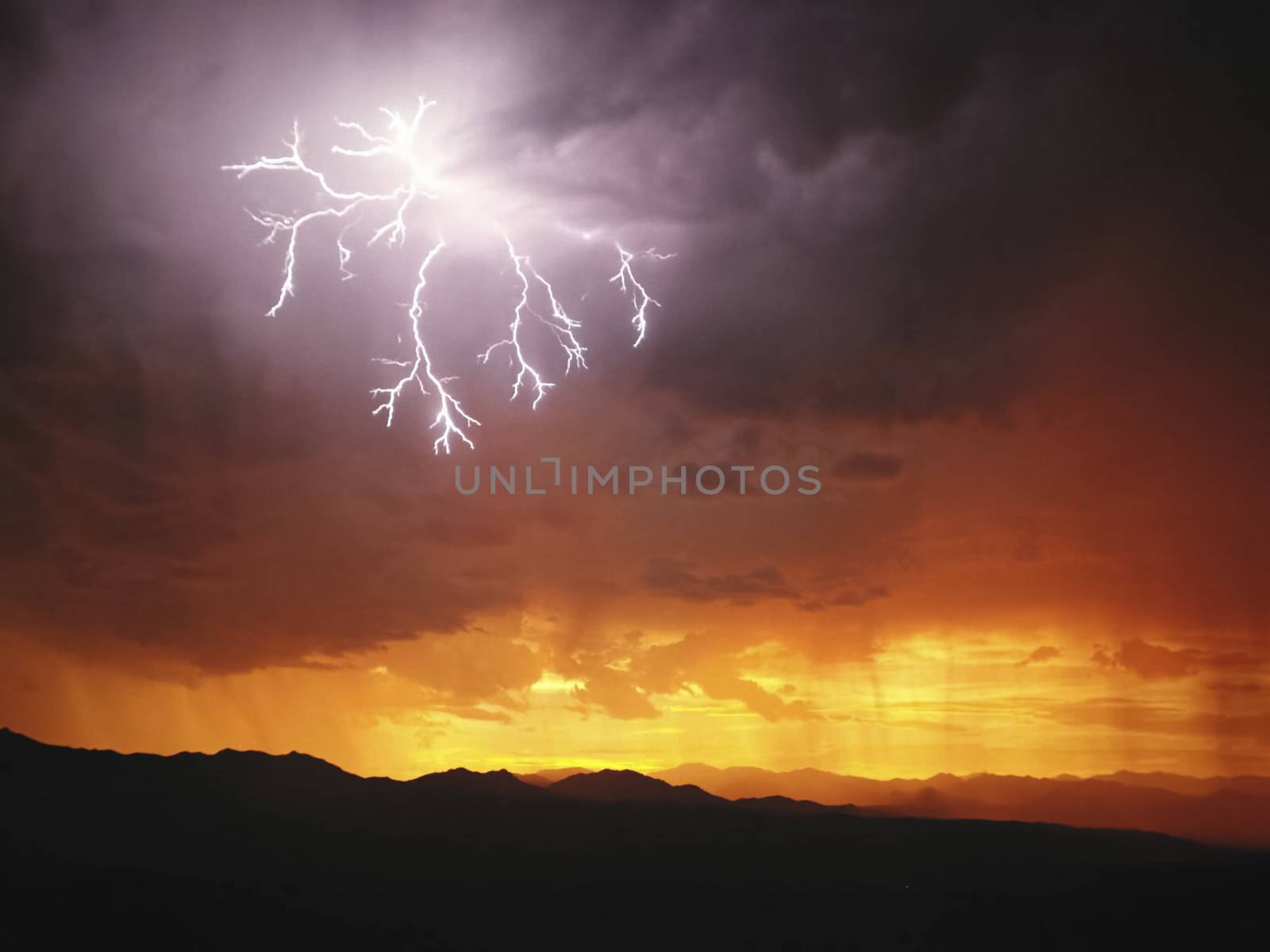 Lightning in the sky. Electric discharges in the sky by nyrok